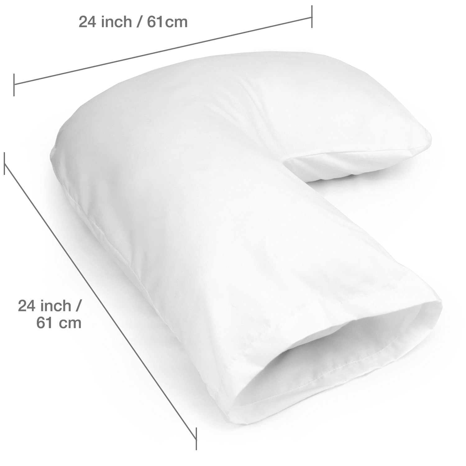 Ergonomic Memory Foam Hugg-A-Pillow 17" x 22" Bed Pillow White 554-7915-1900 - Decorative Throw Pillow Cushion for Sofa & Bed Detail