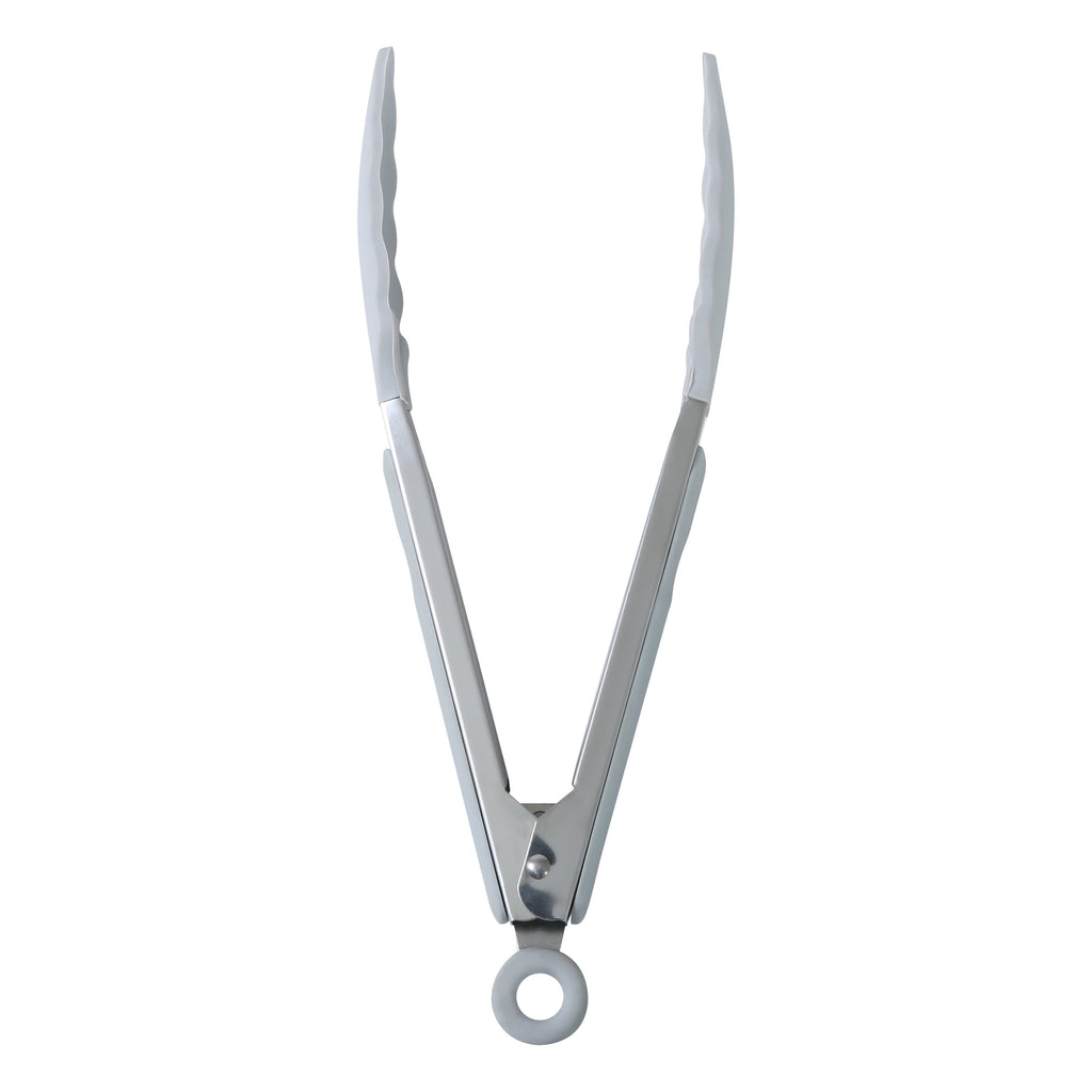 High-Precision 9" Stainless Steel and Silicone Locking Tongs, Soft Grip Handle, Grey Flannel - Multi-Purpose Hand Tool for Daily Meal Prep Detail