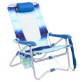 Backpack Travel Bi-Fold Beach Chair - Choice 601 - Rust-Resistant Aluminum Sand-Friendly Lounge Chair - Wave