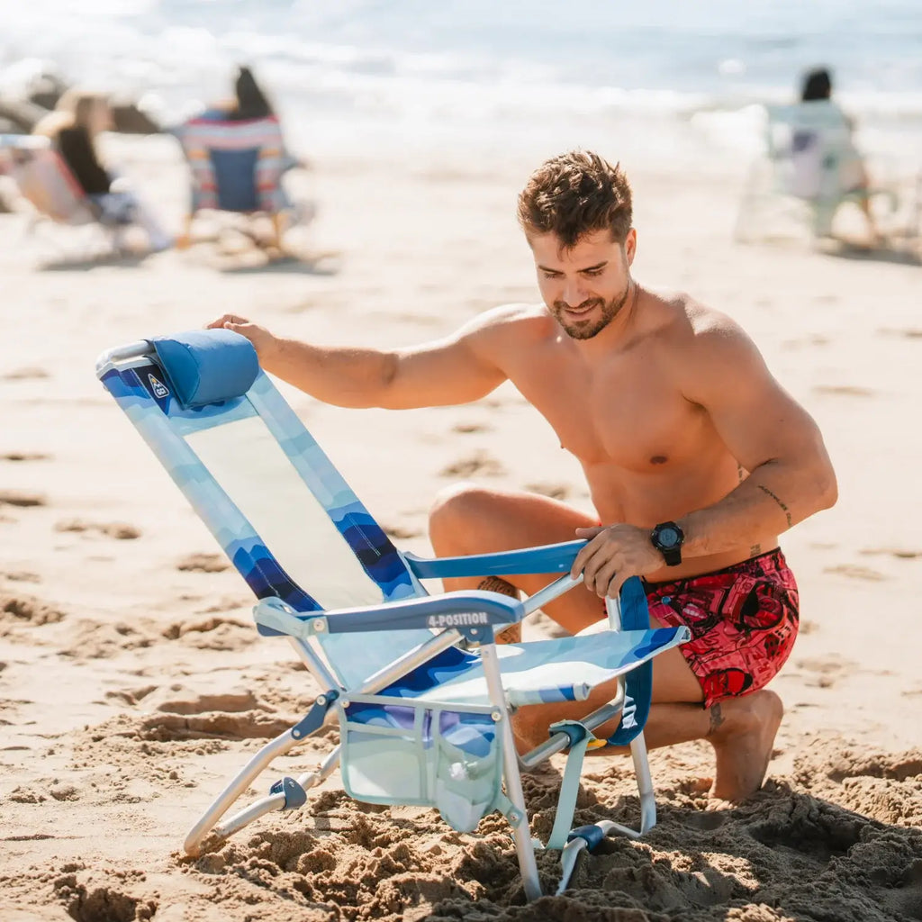 Backpack Travel Bi-Fold Beach Chair - Choice 601 - Rust-Resistant Aluminum Sand-Friendly Lounge Chair Detail