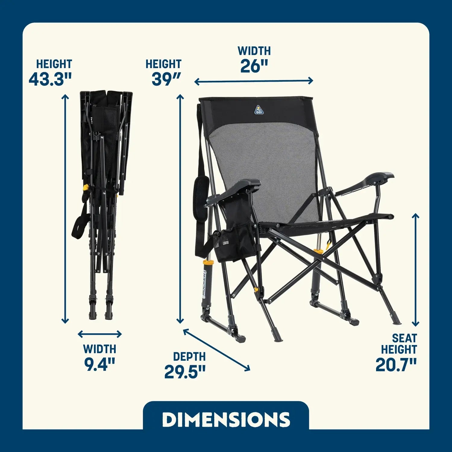 Smooth Motion BreezeRocker - Choice 504 - Freestyle Rocker Portable Outdoor Folding Chair Detail
