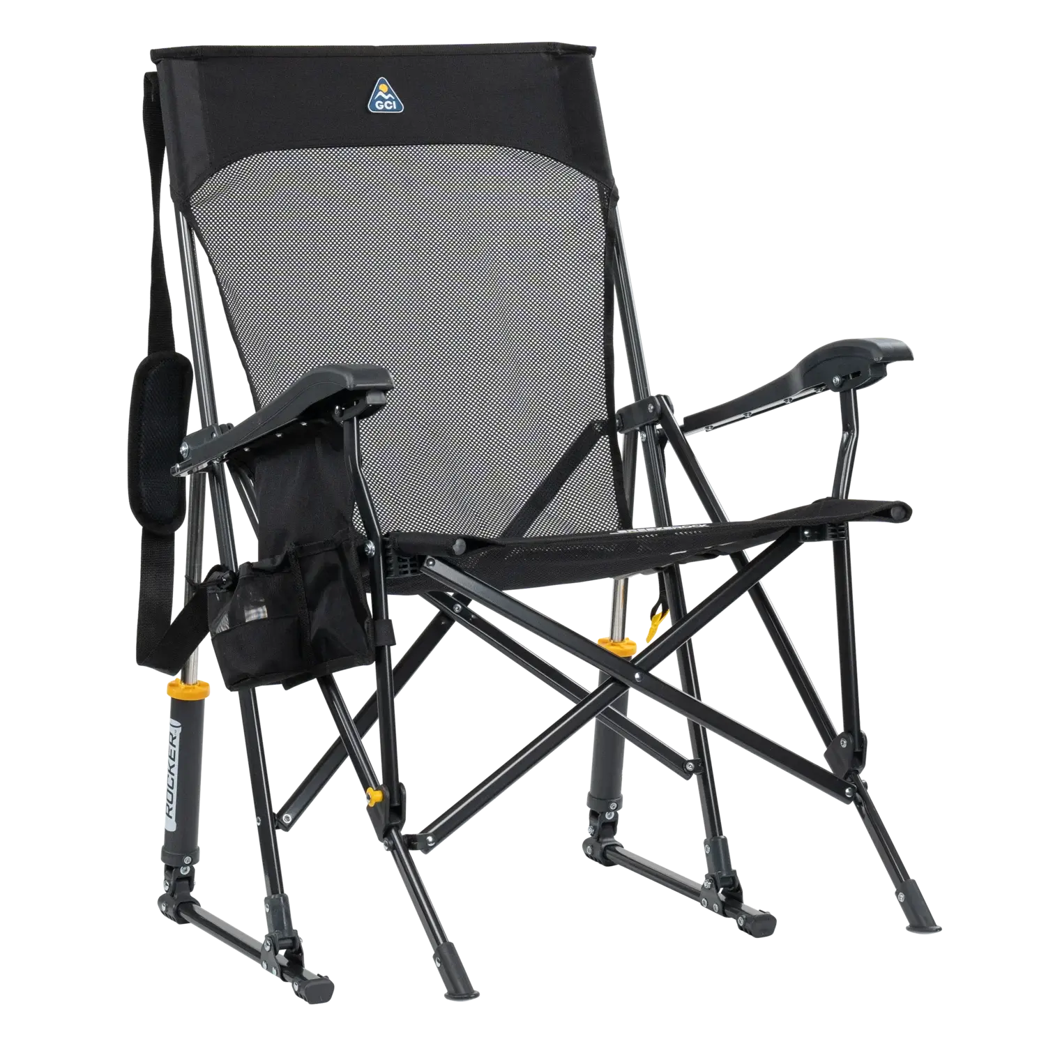 Smooth Motion BreezeRocker - Choice 504 - Freestyle Rocker Portable Outdoor Folding Chair - Black