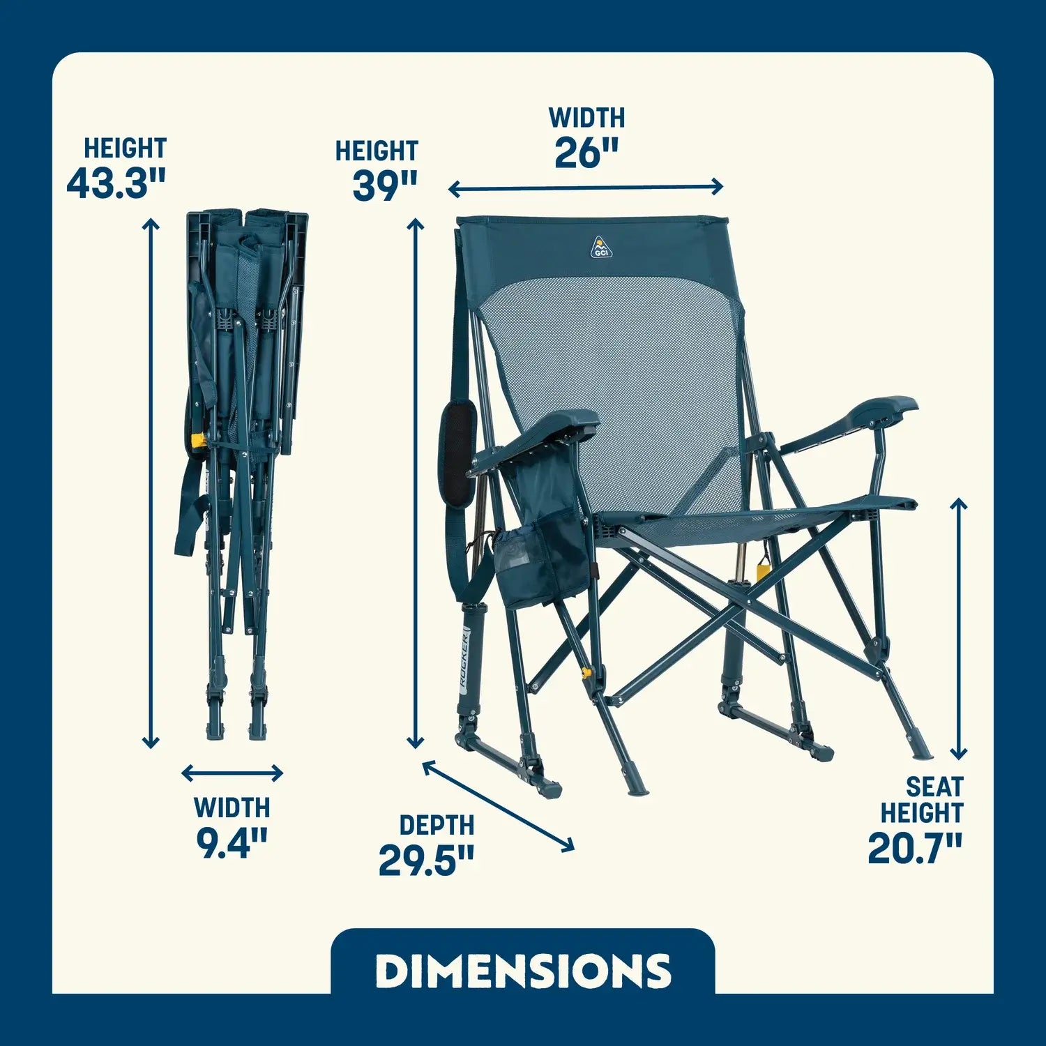 Smooth Motion BreezeRocker - Choice 504 - Freestyle Rocker Portable Outdoor Folding Chair Detail