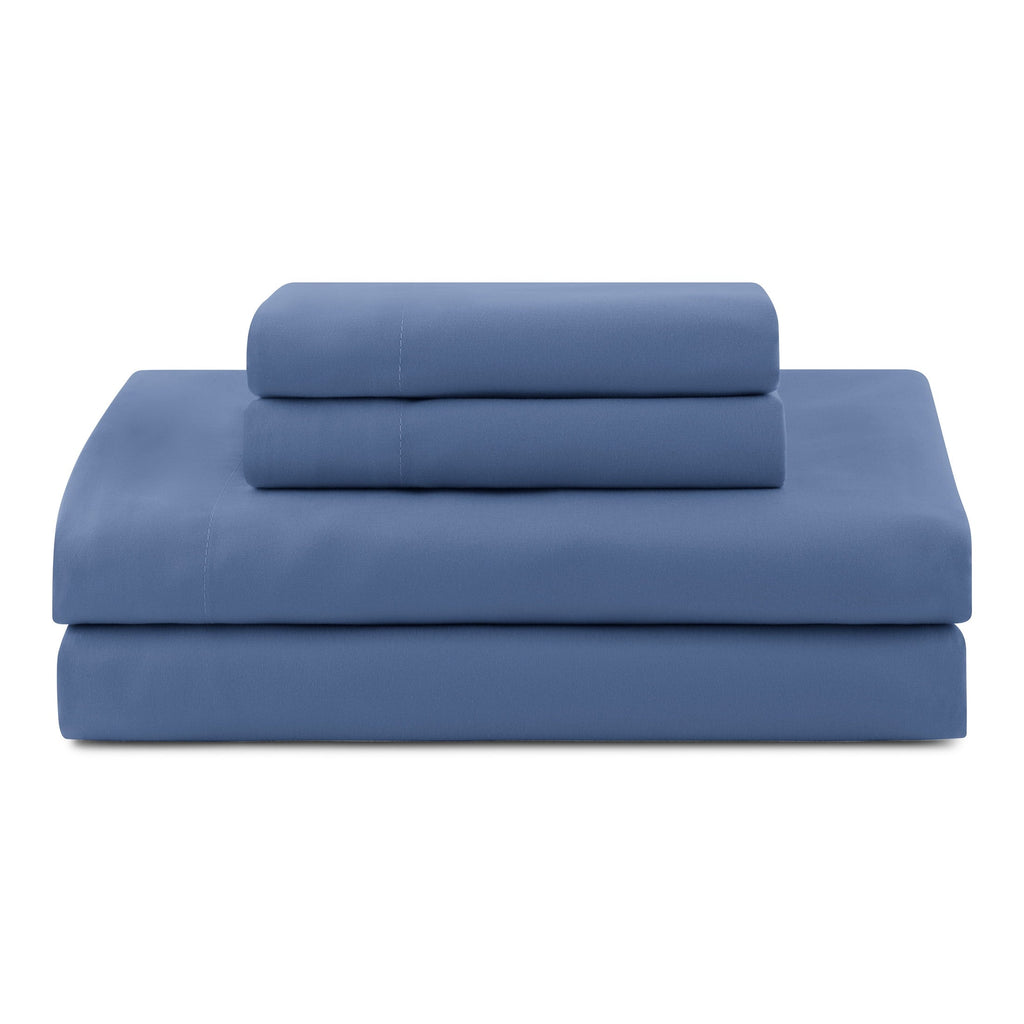 All-Season All in One Reversible Comforter and Sheet Set- 7 Piece, Queen, Blue Pinstripe - Hypoallergenic Ultra-Fluffy Quilt for Winter Detail