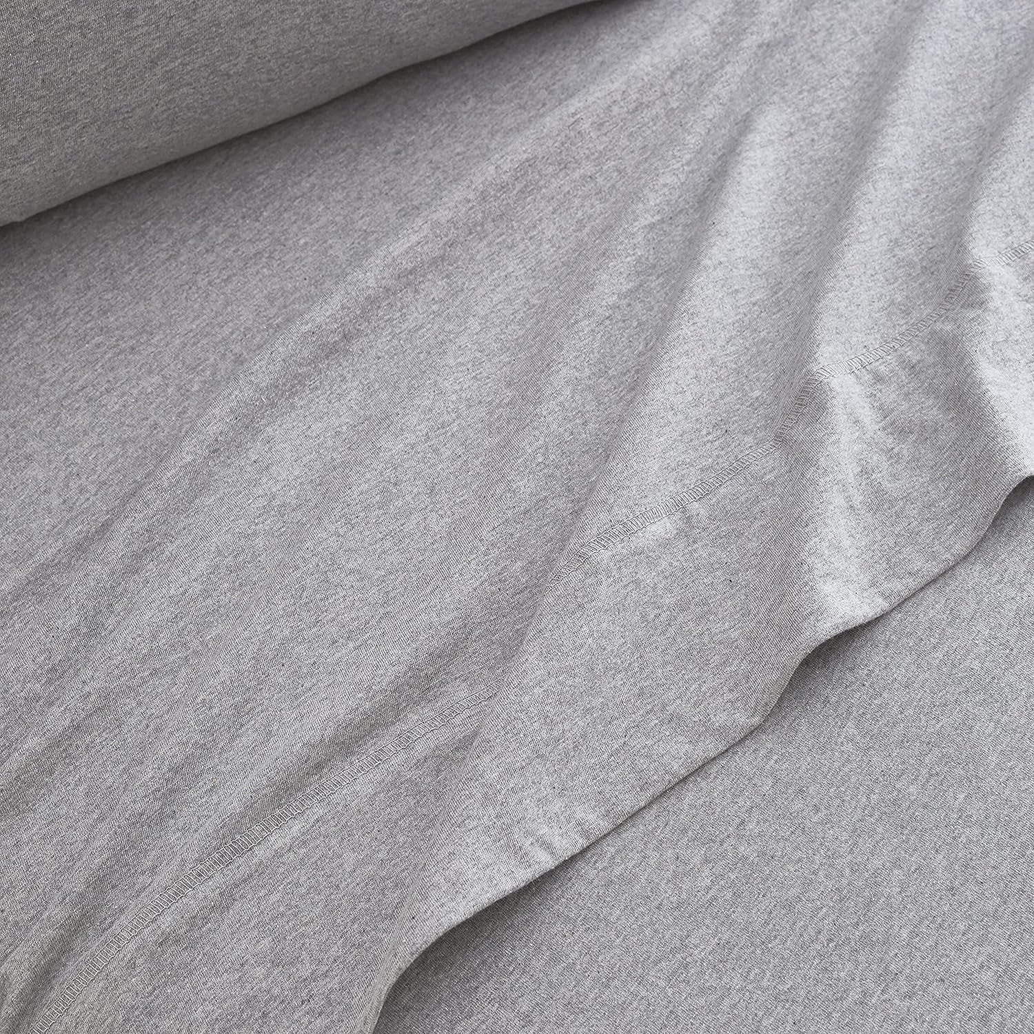 Ultra-Soft Jersey Knit Full Size Sheets 4pc|100% T-Shirt Cotton Blend Super Soft Breathable Jersey Sheets Full Size Bed, Stretch... - Premium Ultra-Soft Pillowcase Pair for Sleeping Detail