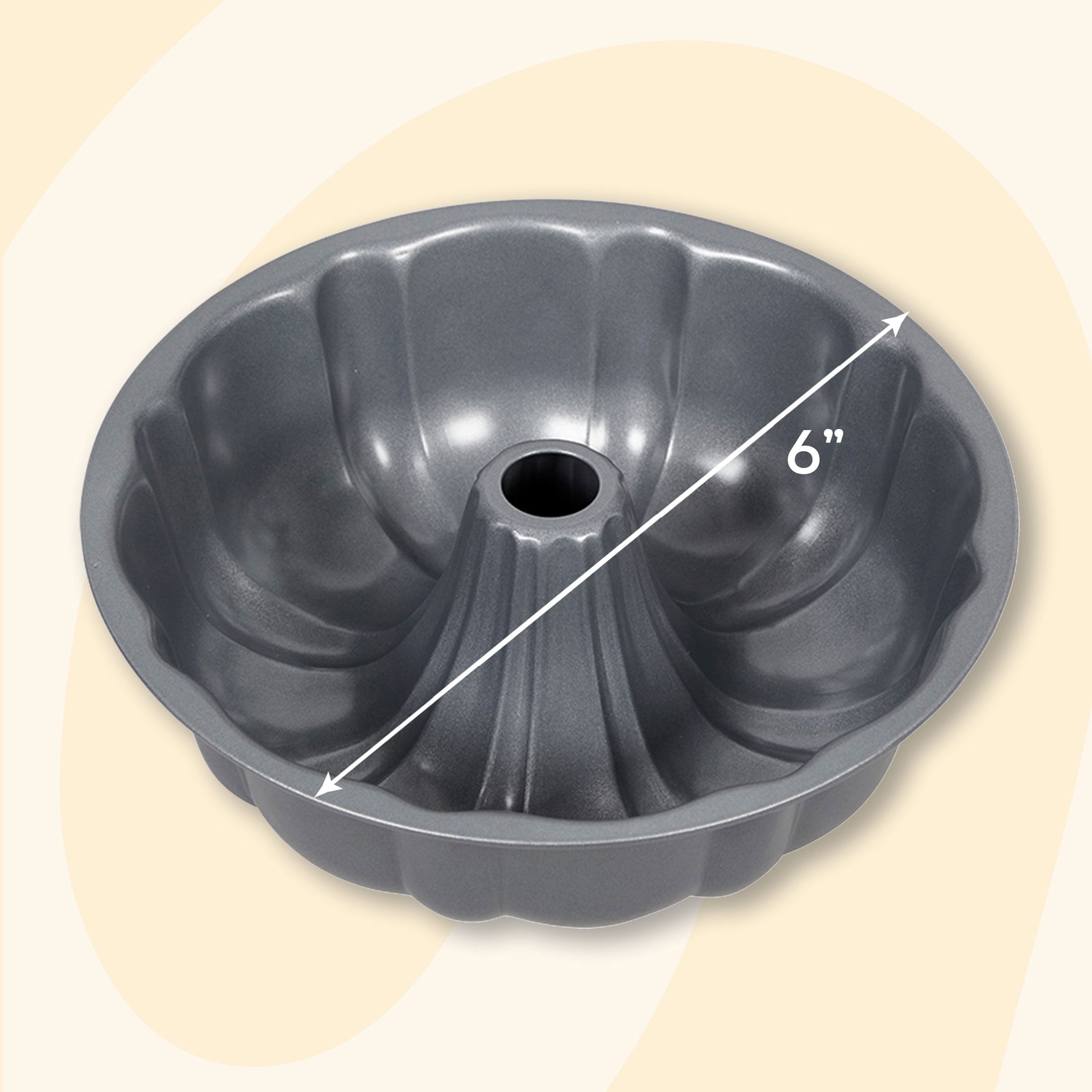 Ergonomic Manual Everyday Non-Stick Bundt Cake Pan 6" Fluted Tube Baking Pan, Packaging May Vary - Premium Stainless Steel Garlic Presser & Peeler Detail