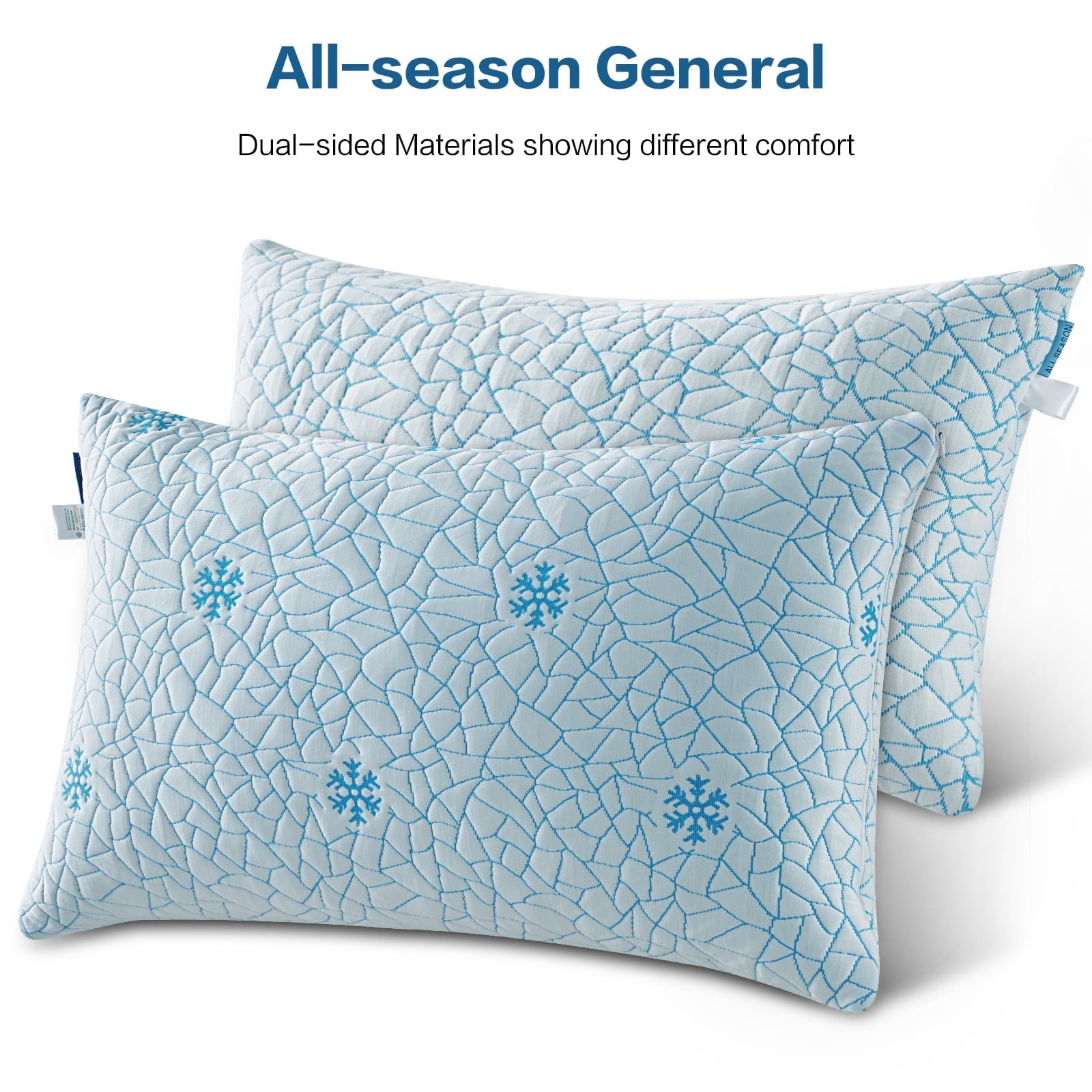 Decorative Plump Cooling Memory Foam Queen Pillows Set of 2,Adjustable Support & Heat Dissipation Tech for Side,Back,Stomach & Hot Sle... - Ergonomic Memory Foam Pillow for Neck Pain Support Detail