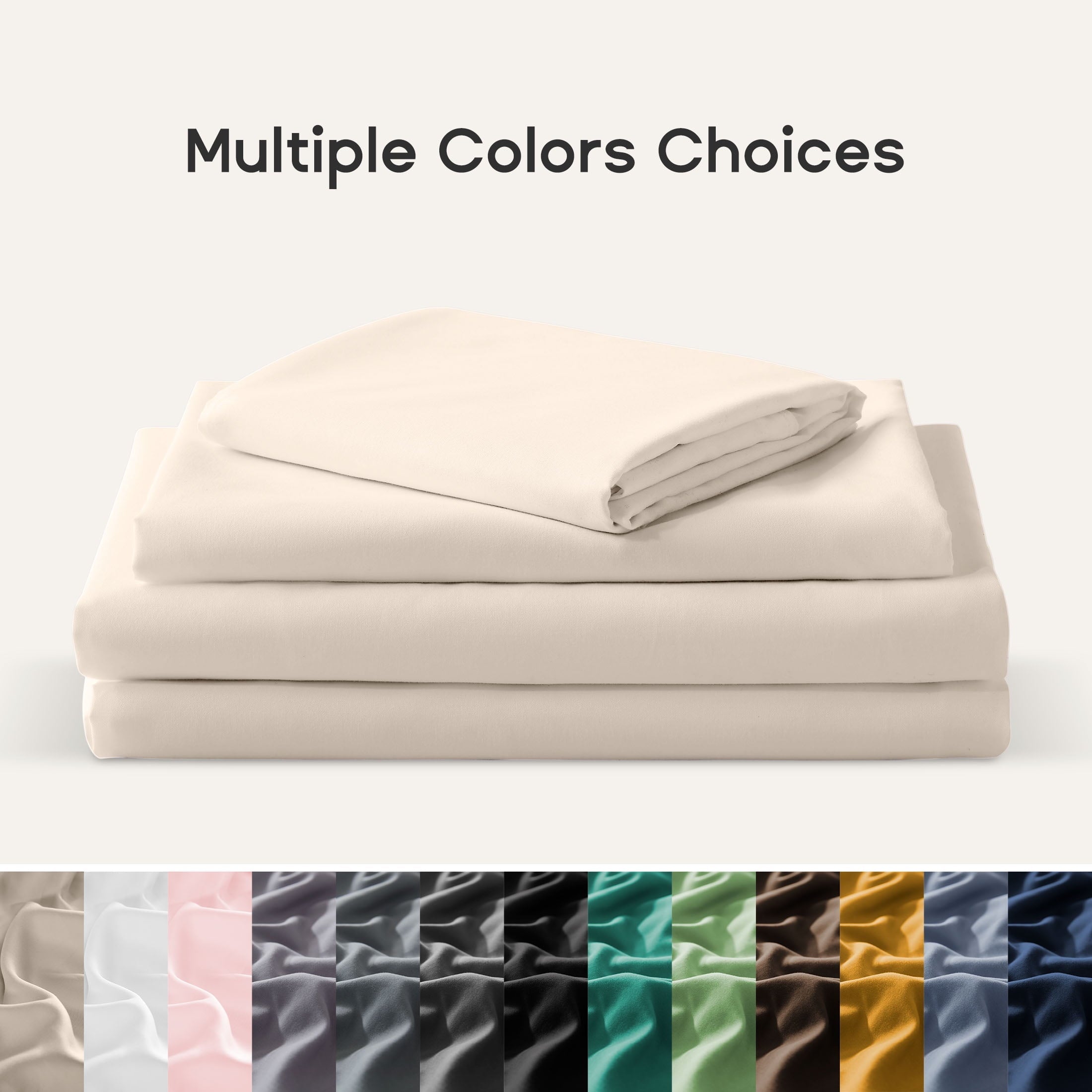 Premium Egyptian Cotton Bed Sheet Sets,Ultra Soft Breathable Luxury 4 Piece, (Beige, Queen) - Luxury Bed Sheet Set with Deep Pockets Detail