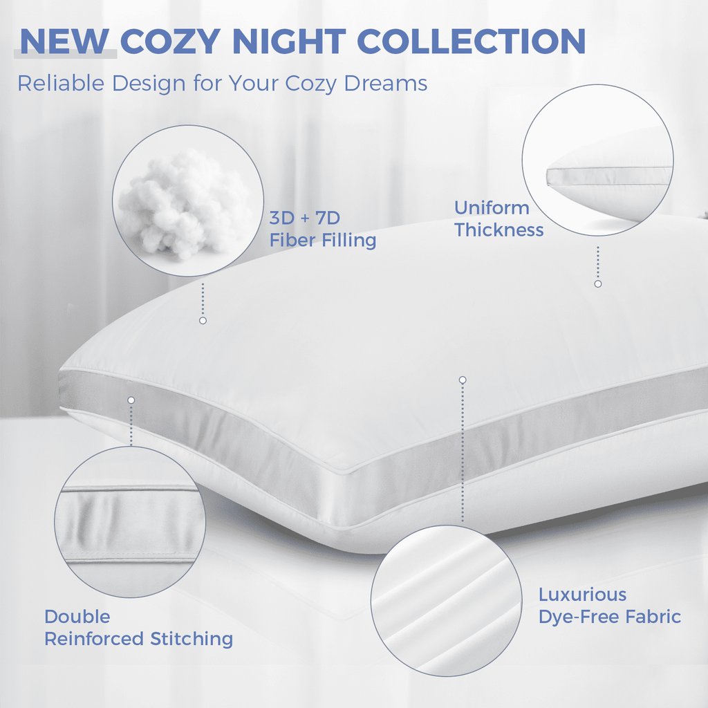 Fluffy Shredded Bed Pillows King Size Set of 2, Luxury Hotel Quality,Fluffy and Supportive Gusseted Bed Pillows for Side, Back, or St... - Orthopedic Shredded Foam Bed Pillow Set Detail