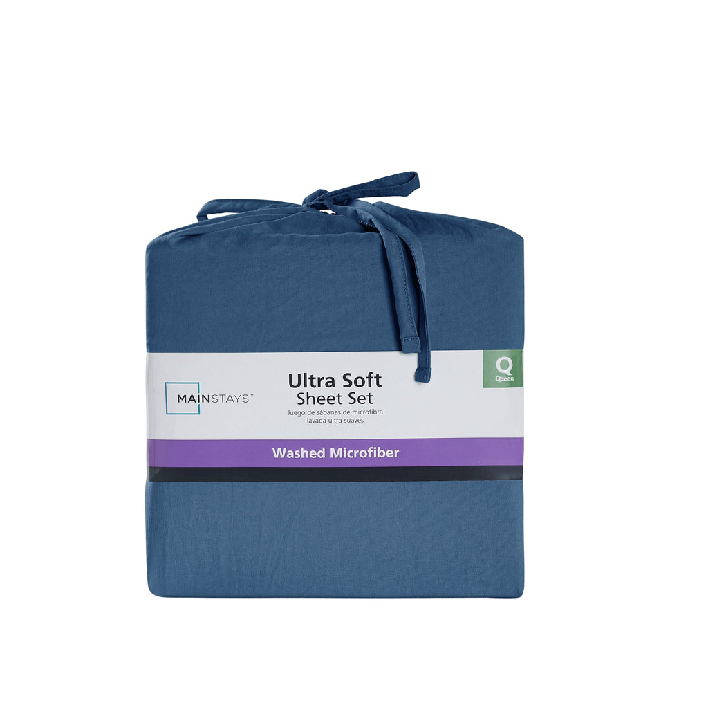 Wrinkle-Resistant Ultra Soft Microfiber Bed Sheet Set, Twin-XL, Indigo, 3 Piece - Luxury Bed Sheet Set with Deep Pockets Detail
