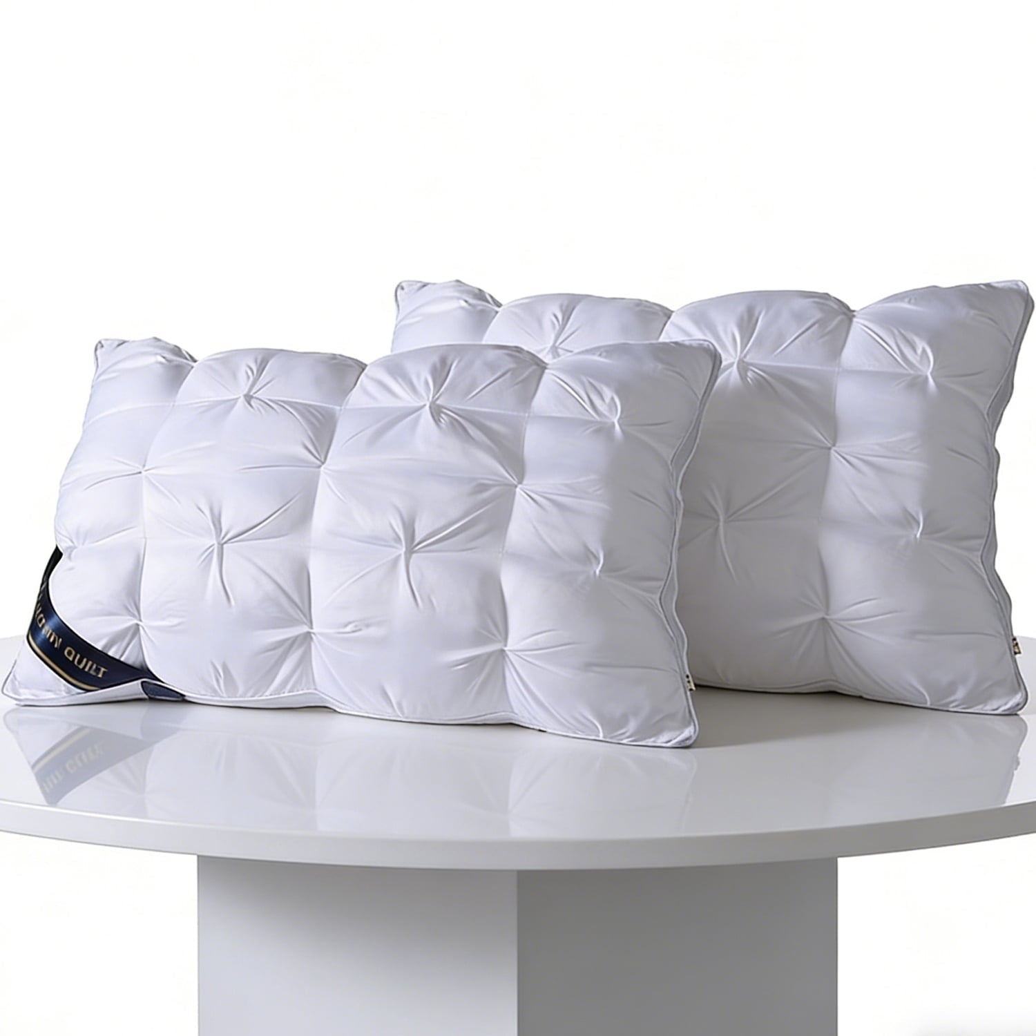 Ergonomic Memory Foam 2-Pack White Twisted Bed Pillows (20" x 16.5") - Soft Plush Down Alternative, Breathable and Hypoallergenic, Standard... - Hotel Quality Plush Sleeping Pillows Detail