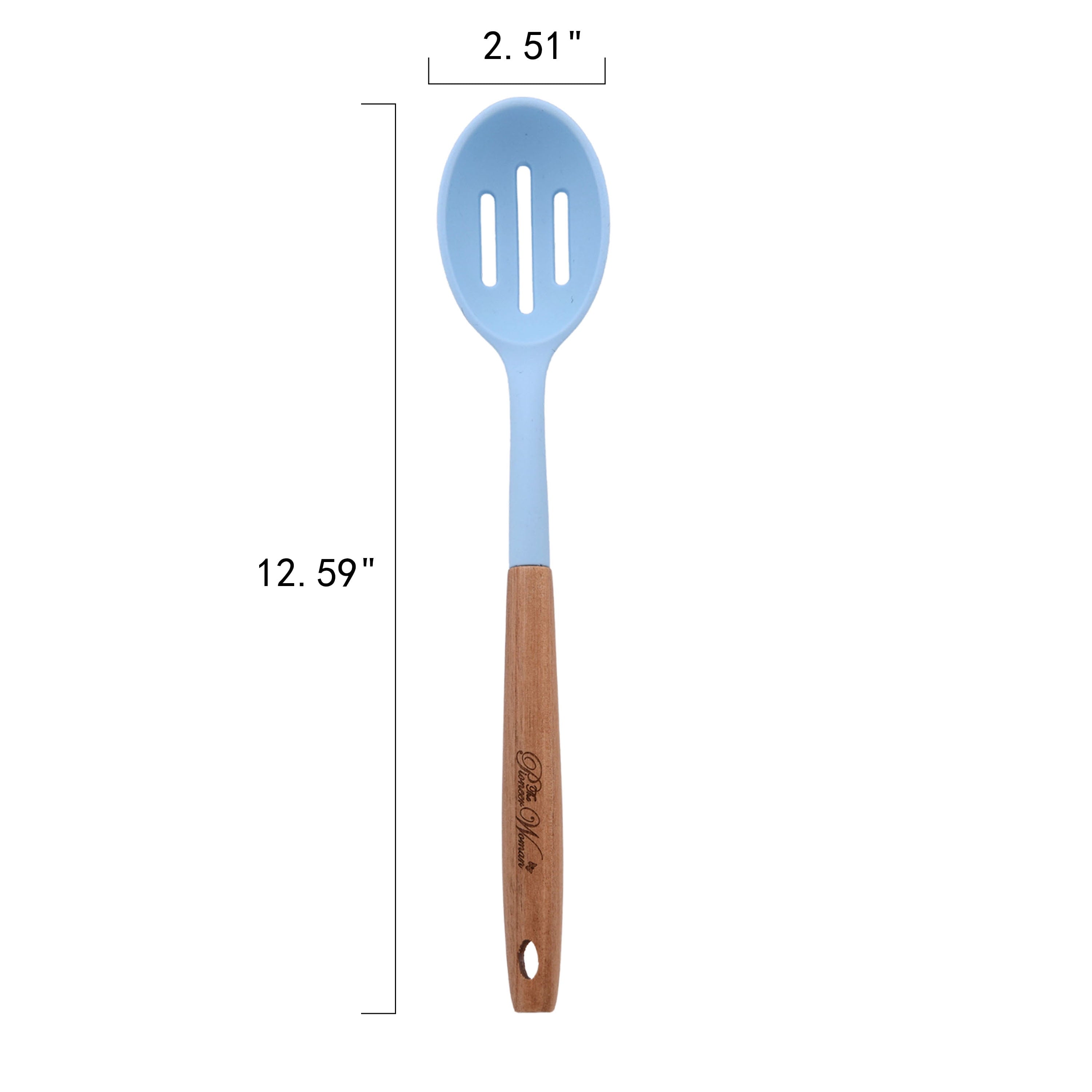 Chef-Quality 10-Piece Silicone and Acacia Wood Handle Cooking Utensils Set, Blue - Heavy Duty Stainless Steel Kitchen Shears Detail