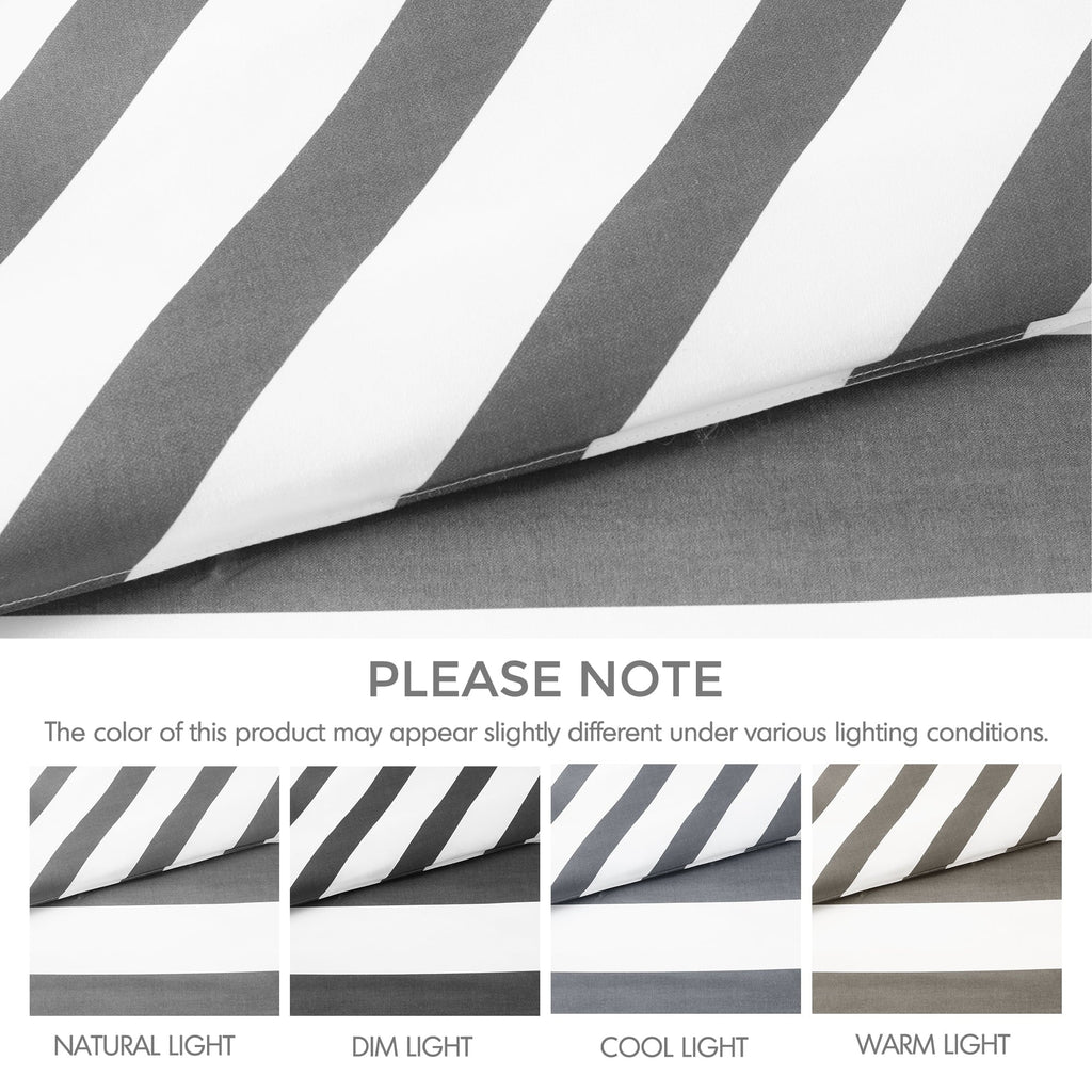 Luxurious Quilted Full/Queen Size Comforter Sets, 3-Piece Bedding Set Full/Queen, Reversible Striped Comforter Bed Set, Charcoal - Cloud-Like Soft Lightweight Bed Comforter Detail