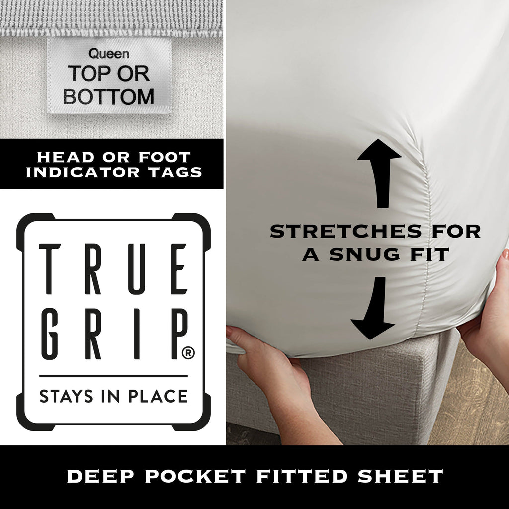 Wrinkle-Resistant 4-Piece 600 Thread Count White Egyptian Cotton Adult Bed Sheet Set, King - Deep Pocket - Breathable Egyptian Cotton Flat & Fitted Sheets Detail