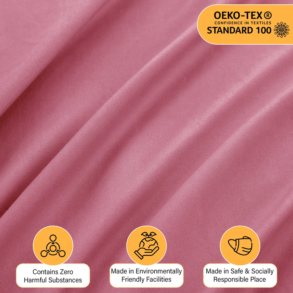 Premium Egyptian Cotton Size Sheet Set, 4-Piece Plain Soft Microfiber – Deep Pocket Bed Sheets, Includes 1 Fitted Sheet, 1 Flat Sheet, 2 Pill... - Premium Ultra-Soft Pillowcase Pair for Sleeping Detail