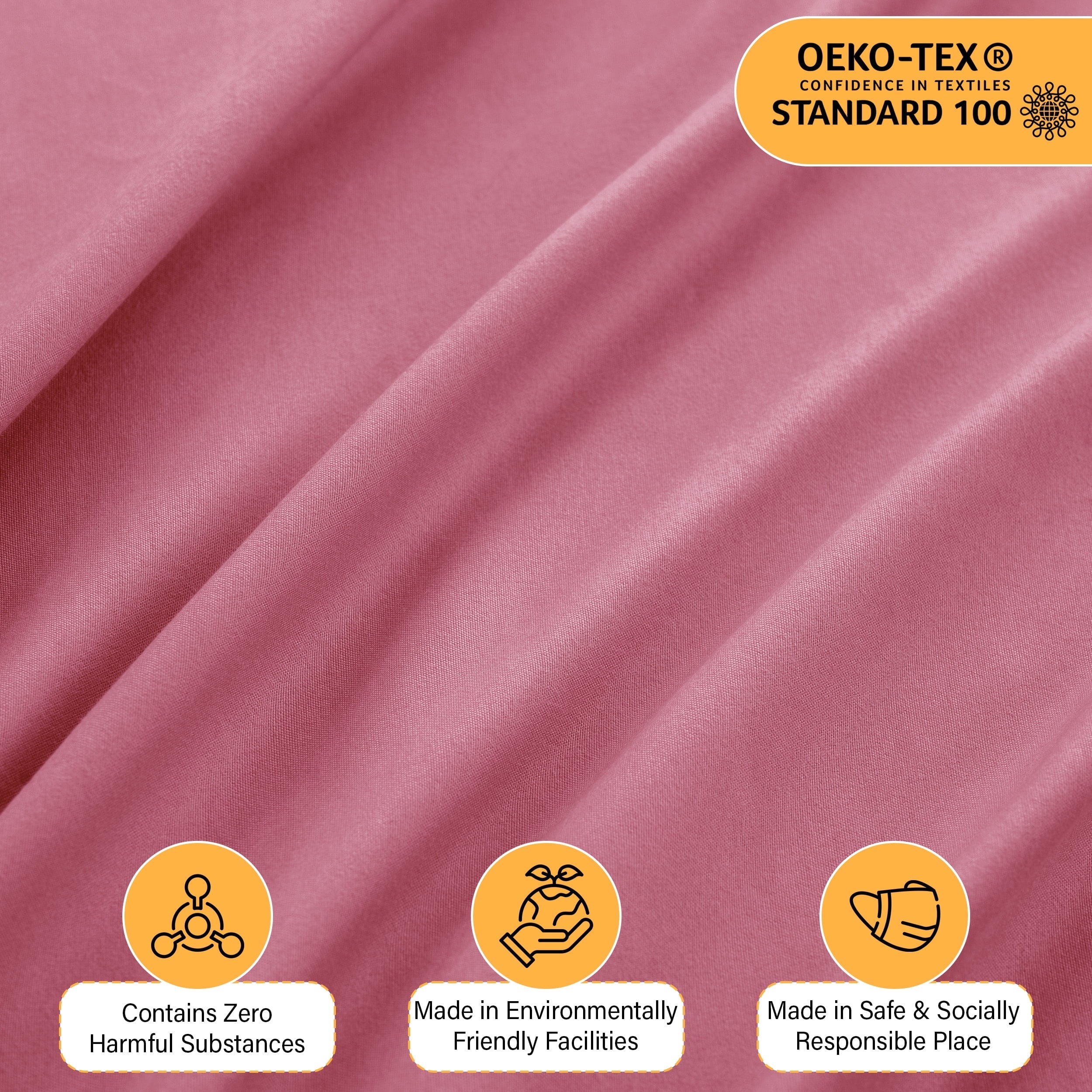 Premium Egyptian Cotton Size Sheet Set, 4-Piece Plain Soft Microfiber – Deep Pocket Bed Sheets, Includes 1 Fitted Sheet, 1 Flat Sheet, 2 Pill... - Premium Ultra-Soft Pillowcase Pair for Sleeping Detail