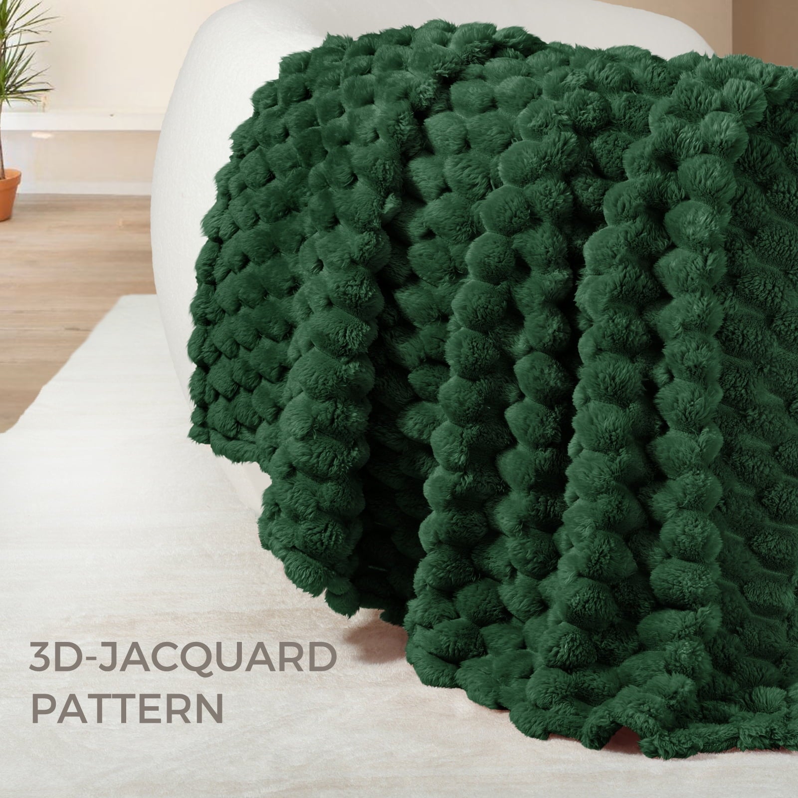 Super Soft Flannel 50"x60" Throw Blanket for Couch with Expanded 3D-Jacquard Pattern, Fuzzy Soft Cozy Exquisite Blankets or All Season, ... - Luxury Knitted Decorative Throw Blanket with Fringes Detail
