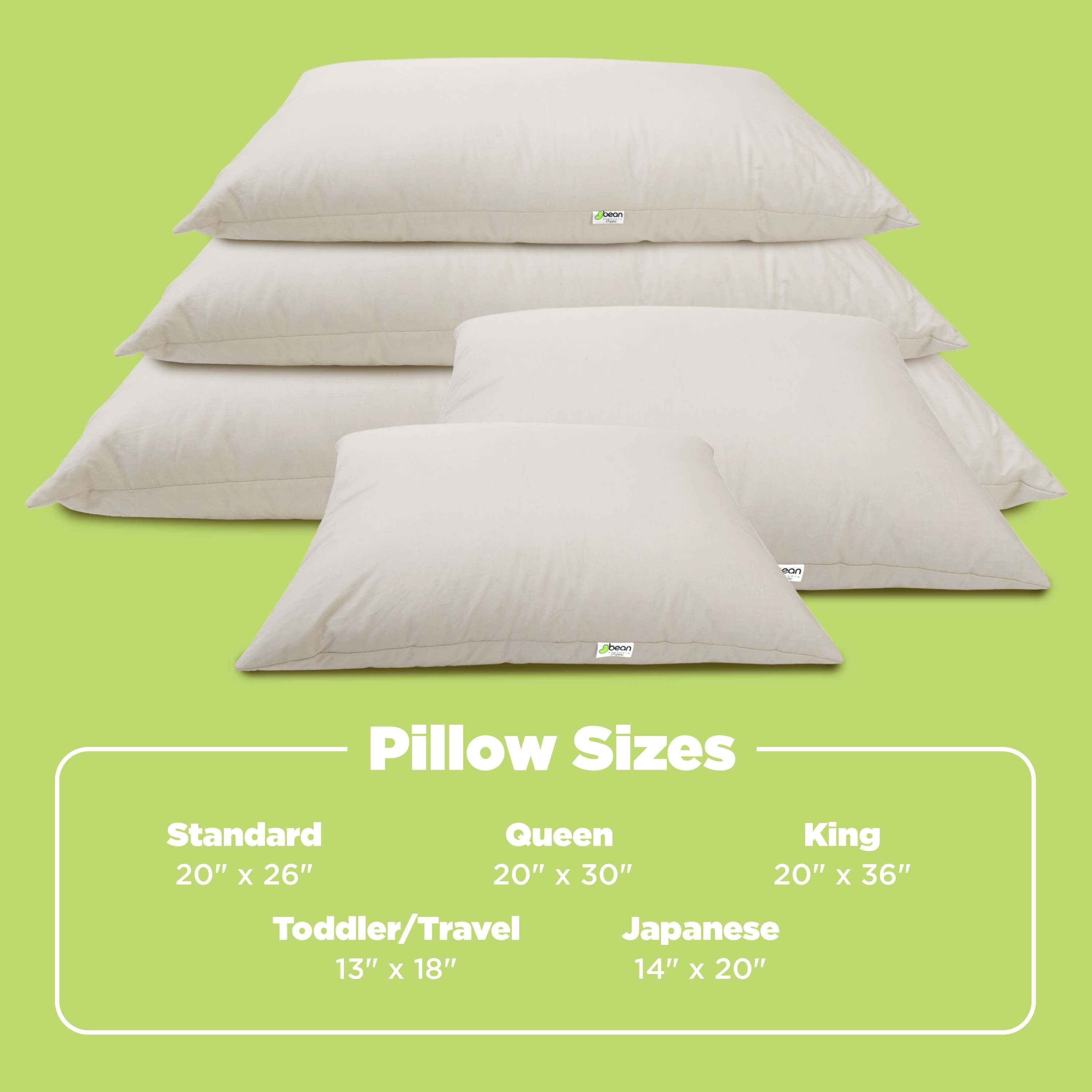 Orthopedic Support Kapok 20x26" Standard Bed Pillow – Organic Cotton Fabric Soft Sleeping Pillow - Made in USA - Hotel Quality Plush Sleeping Pillows Detail