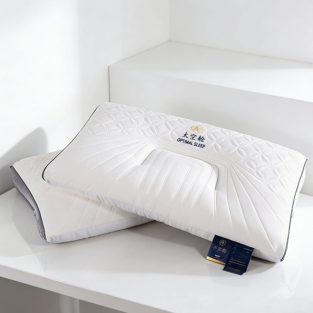 Ergonomic Memory Foam 2-Pack Space Capsule Bed Pillow (29.13" x 18.9") - Plush and Supportive - Ergonomic Memory Foam Pillow for Neck Pain Support Detail