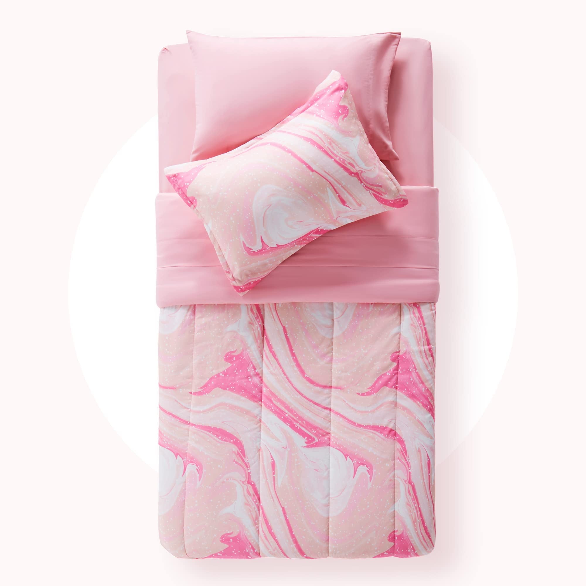 Heavyweight Warmth Kids Twin Bedding Comforter Set - 5 Pieces Super Cute & Soft Bedding Sets & Collections with Comforter, Sheet, Pillow... - Luxurious Quilted Duvet Cover Set Detail