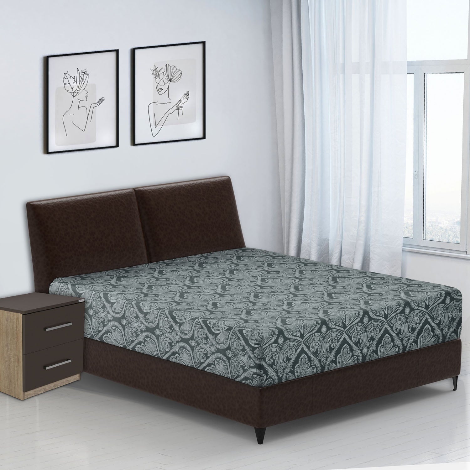 Premium Egyptian Cotton Queen Bed Sheets Set - 6 Piece Brushed Microfiber Bed Sheet - Shrinkage and Fade Resistant - (Queen, Grey) - Premium Ultra-Soft Pillowcase Pair for Sleeping Detail