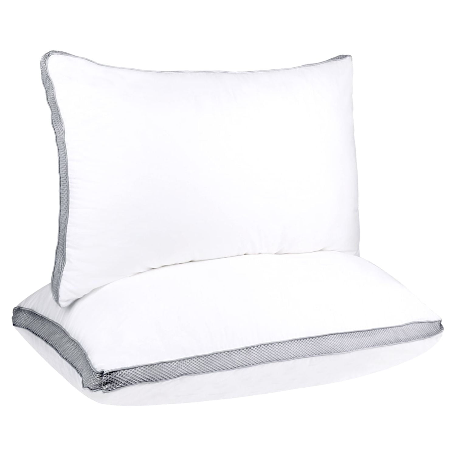 Decorative Plump 2 Pack Cotton Down Alternative Pillows,Queen Size Bed Pillows Gusseted Hypoallergenic - Ergonomic Memory Foam Pillow for Neck Pain Support Detail
