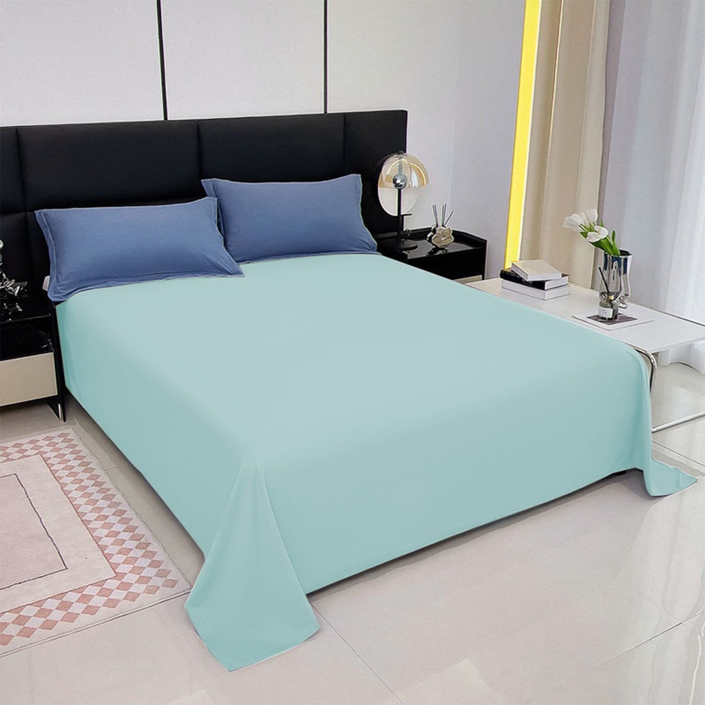 Wrinkle-Resistant Under $5 Clearance! InsCrazy Bed Sheet, 100% Cotton Household Solid Color, Soft and breathable Bed Sheet Piece 66 x 96" - Premium Ultra-Soft Pillowcase Pair for Sleeping Detail