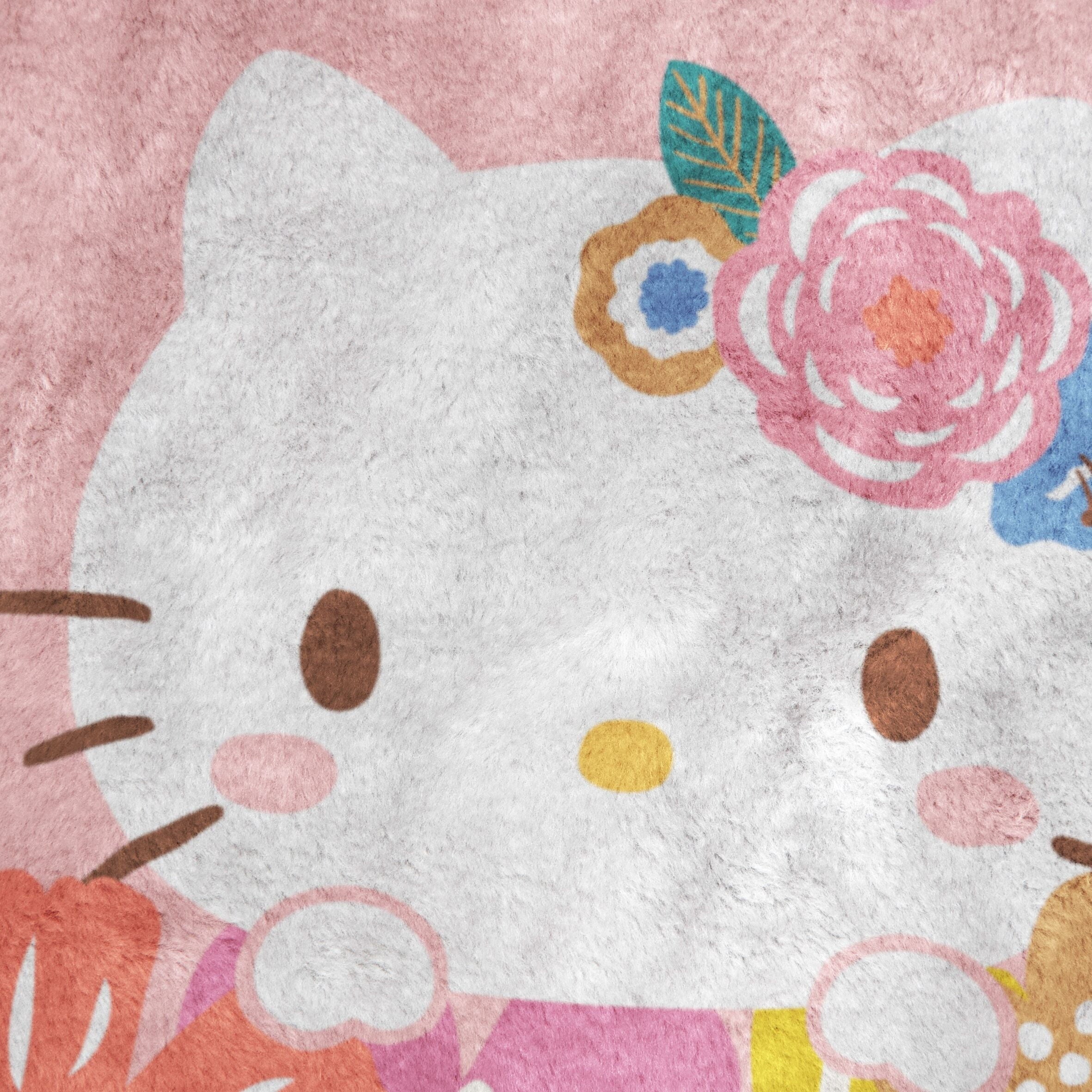 Decorative Knitted Floral Grace 46 x 60 Coral Fleece Kids Throw Blanket - Soft Bedding Accessories - Super Soft Reversible Sherpa Flannel Blanket Detail