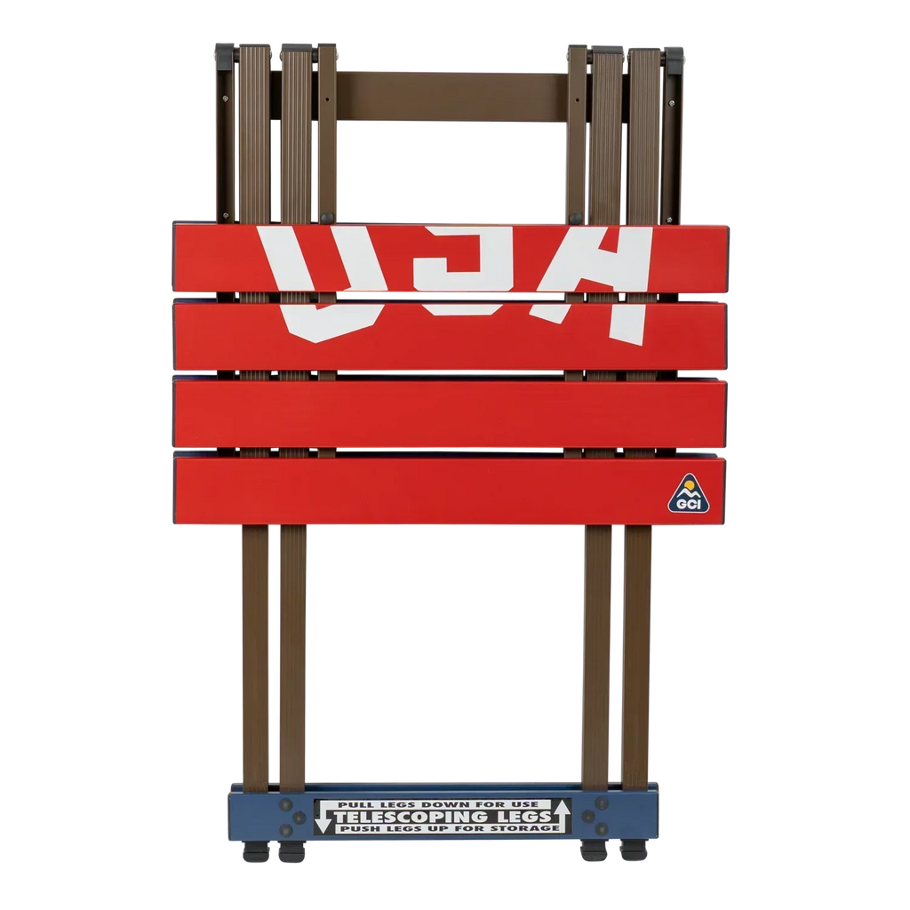 Portable Staging Compact Camp Table 20 - USA Anniversary Deluxe - Choice 757 - Multi-Functional Heavy-Duty Grilling Table Counter Detail