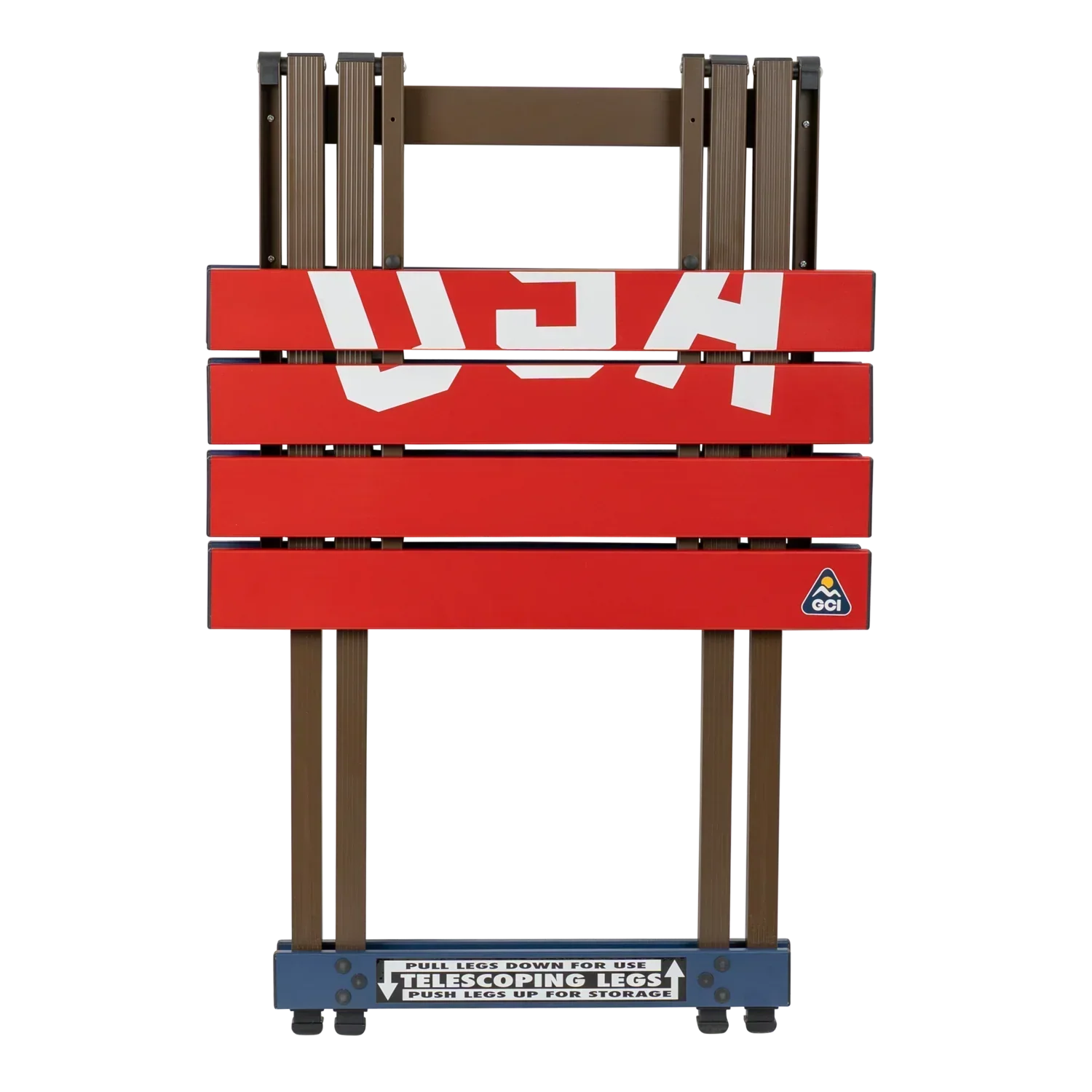 Portable Staging Compact Camp Table 20 - USA Anniversary Deluxe - Choice 757 - Multi-Functional Heavy-Duty Grilling Table Counter Detail