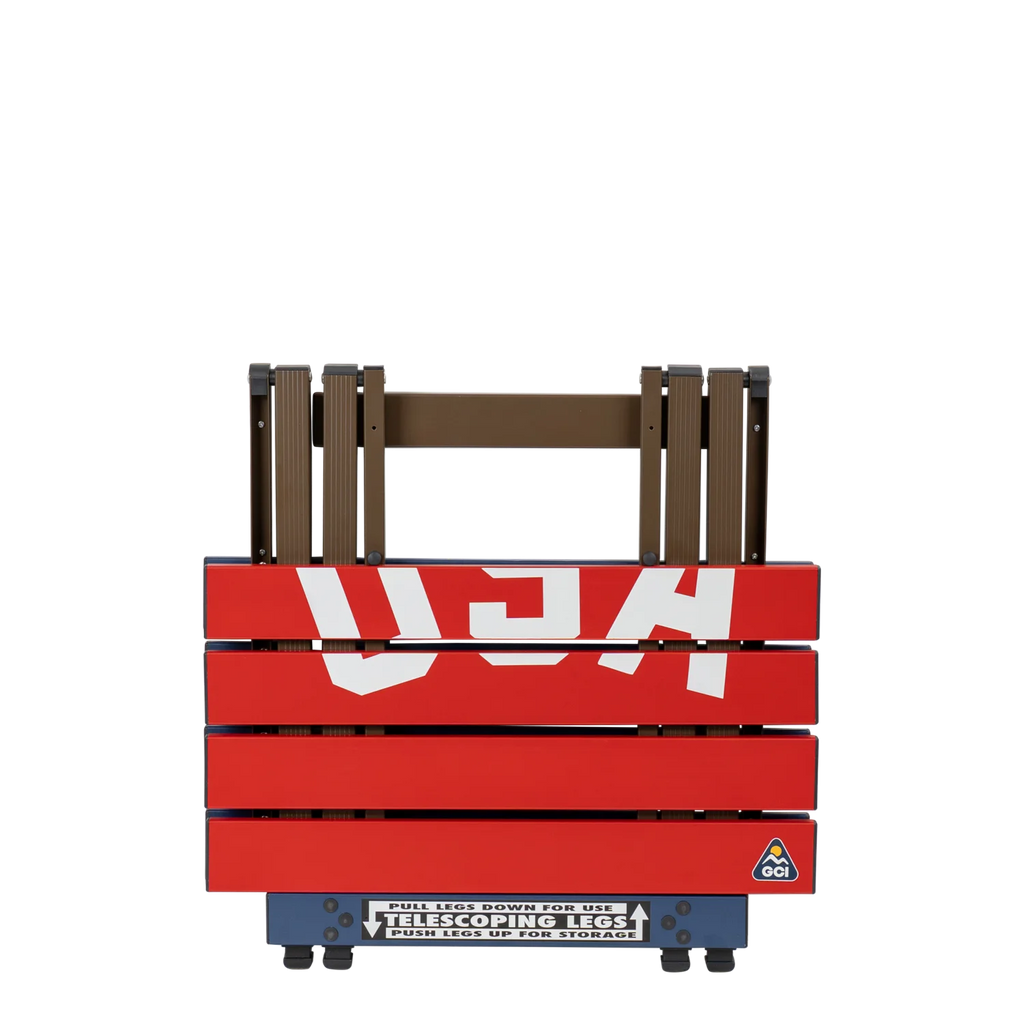 Portable Staging Compact Camp Table 20 - USA Anniversary Deluxe - Choice 757 - Multi-Functional Heavy-Duty Grilling Table Counter Detail