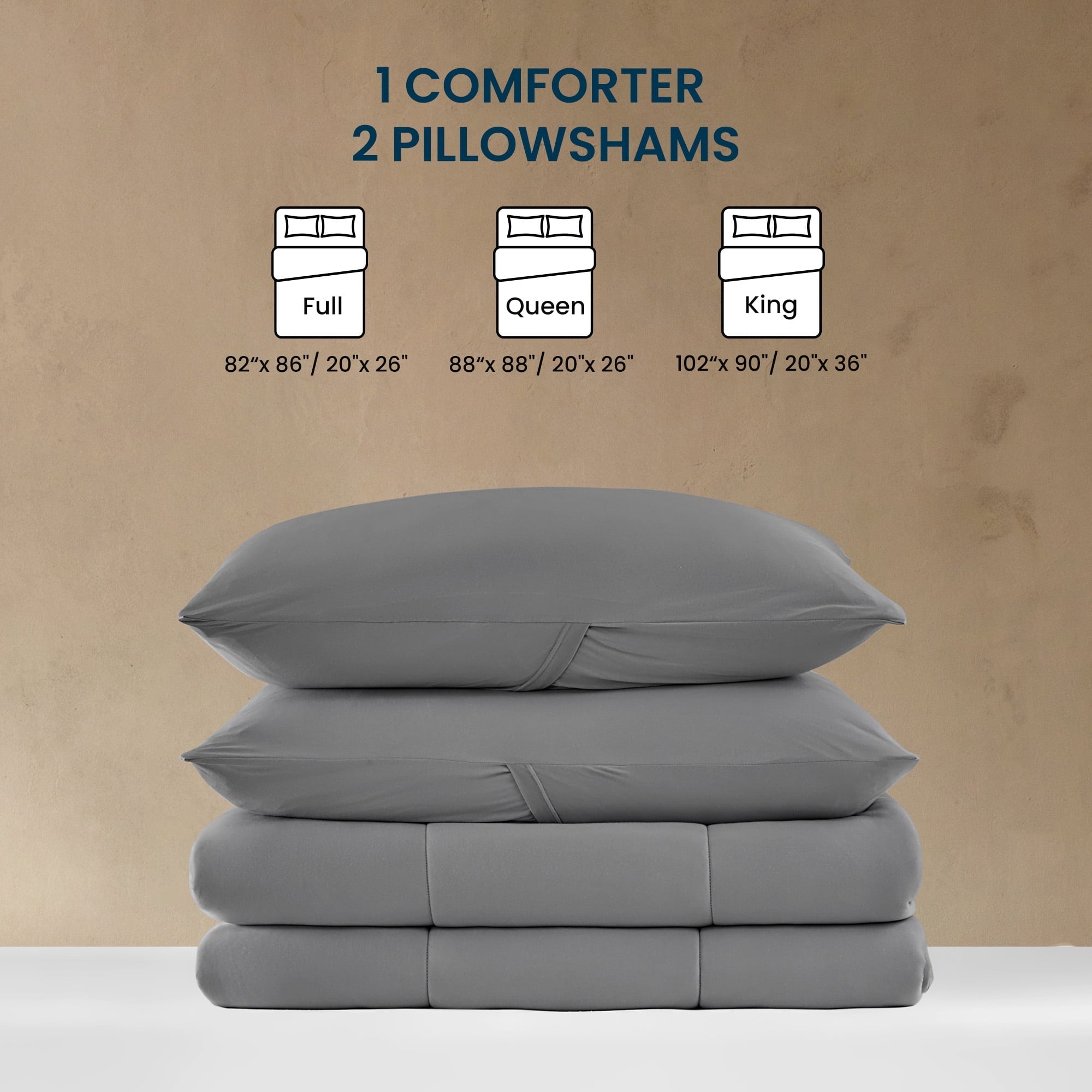 Heavyweight Warmth 3 Pieces Jersey Knit Bedding Sets with 1 Comforter and 2 Pillow Shams, Soft and Breathable Comforter Set with Women, ... - Cloud-Like Soft Lightweight Bed Comforter Detail