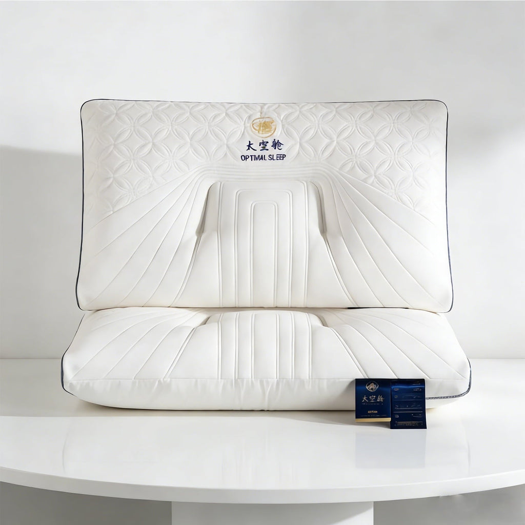 Ergonomic Memory Foam 2-Pack Space Capsule Bed Pillow (29.13" x 18.9") - Plush and Supportive - Ergonomic Memory Foam Pillow for Neck Pain Support Detail