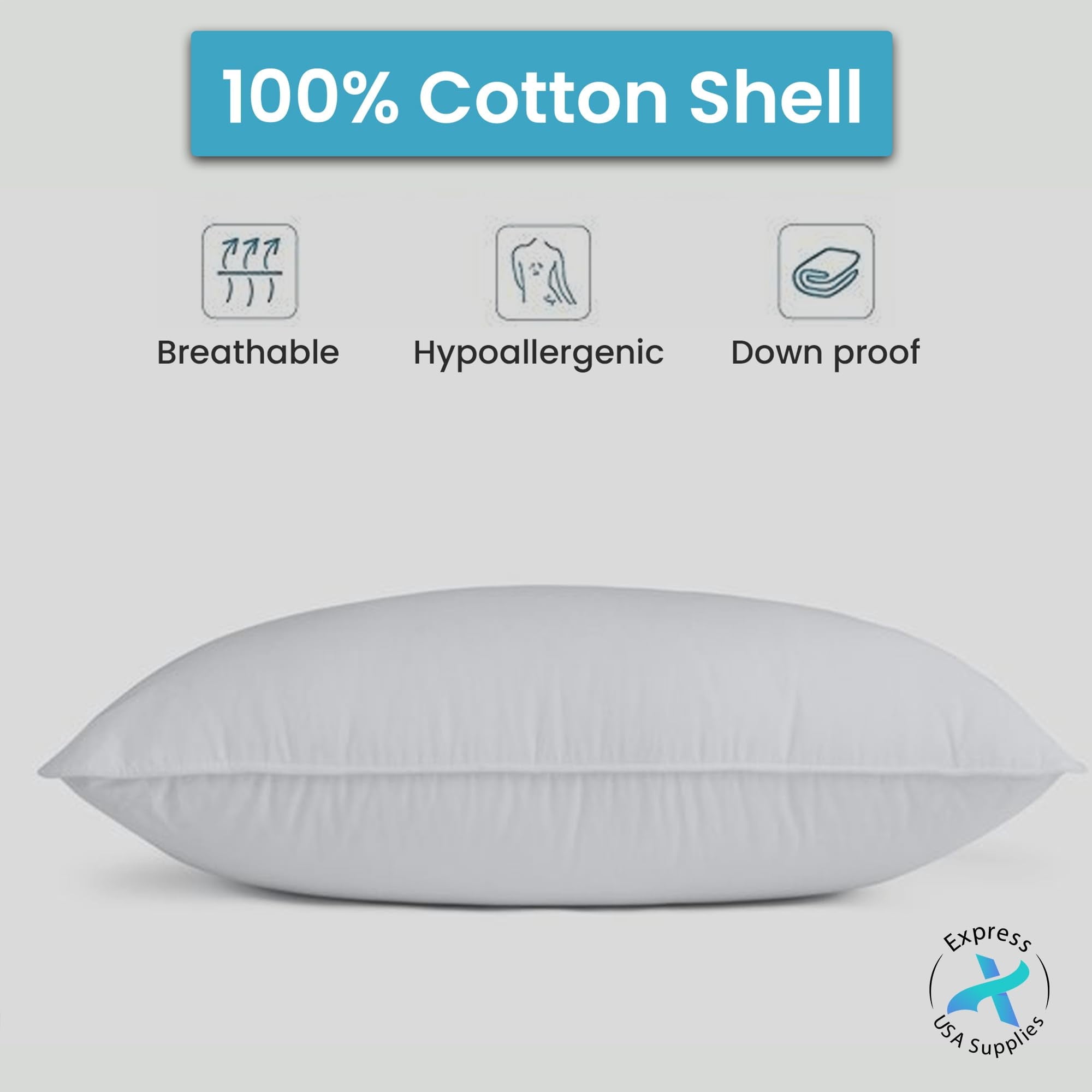Fluffy Shredded 2-Pack Standard Bed Pillows – Soft, Breathable & Hypoallergenic for Better Sleep - Ergonomic Memory Foam Pillow for Neck Pain Support Detail