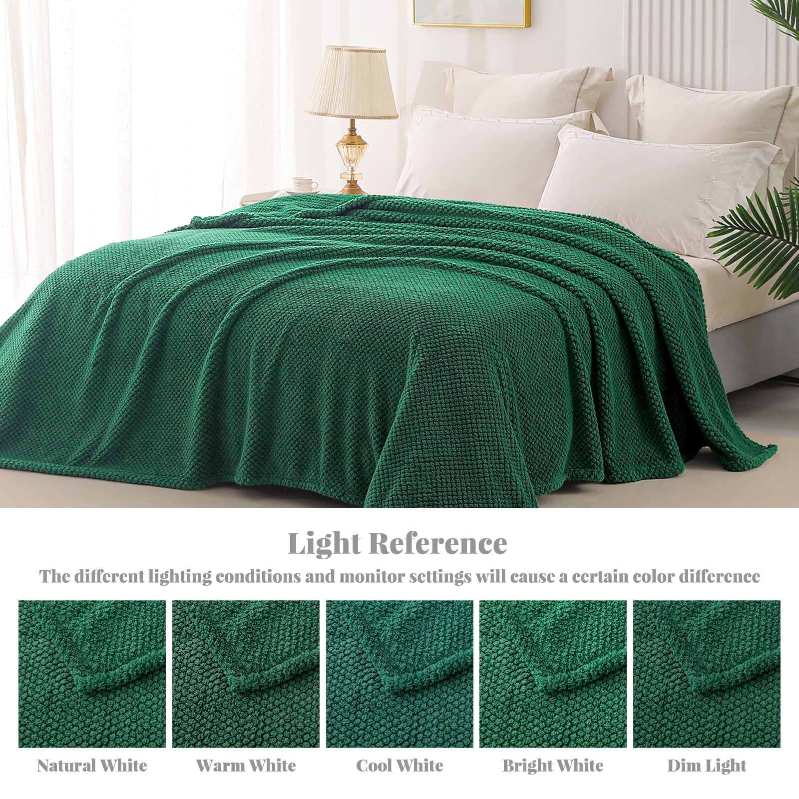Lightweight Warm Fuzzy Fleece 50"x70" Throw Blanket for Couch, Fluffy Warm Soft Jacquard Blankets for Fall Winter, Lightweight and Coz... - Cozy Fleece Throw Blanket for Couch & Bed Detail