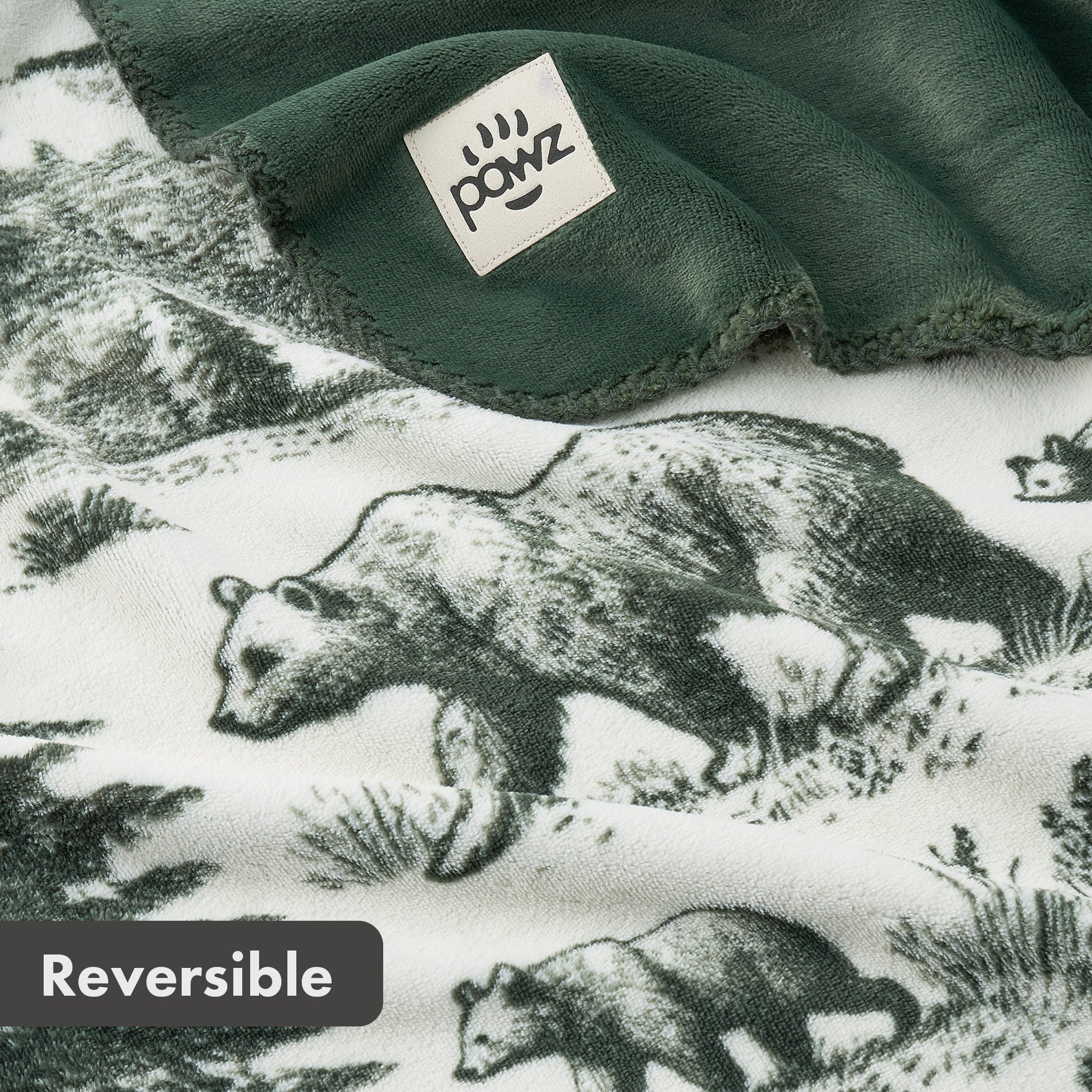 Cozy Fleece Plush Oversized Throw Blanket for Couch or Bed, Soft Flannel Fleece, Green Pine Trees, 50"x72" - Lightweight Plush Warm Blanket for All Seasons Detail