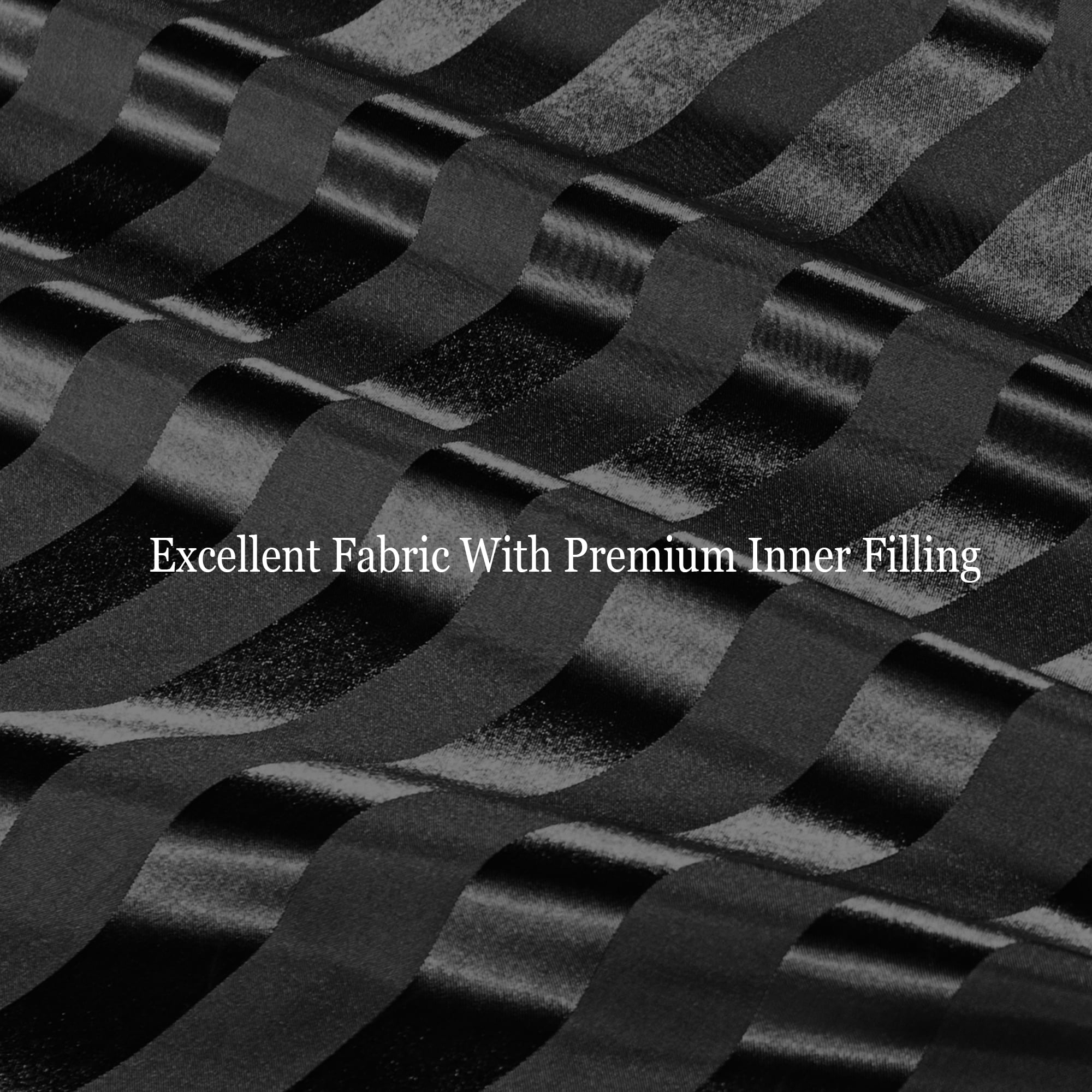 Luxurious Quilted 3-Piece Reversible Silky Soft King Size Comforter Set, Luxury Stripe Satin Oversized Comforter Bedding Set with 2 Sat... - Cloud-Like Soft Lightweight Bed Comforter Detail