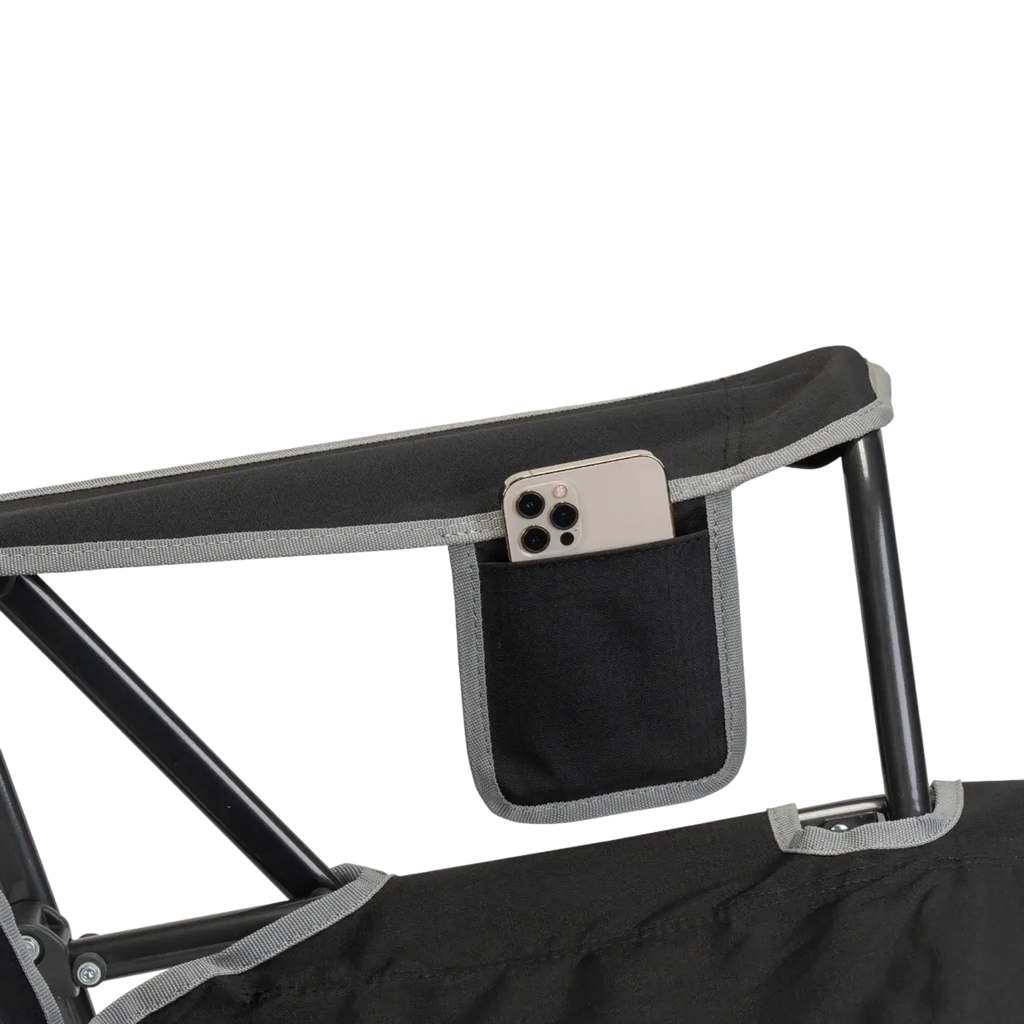 Luxury Camp Comfort Pro Rocker - Choice 375 - Heavy-Duty Kickback Rocker with Beverage Holder Detail