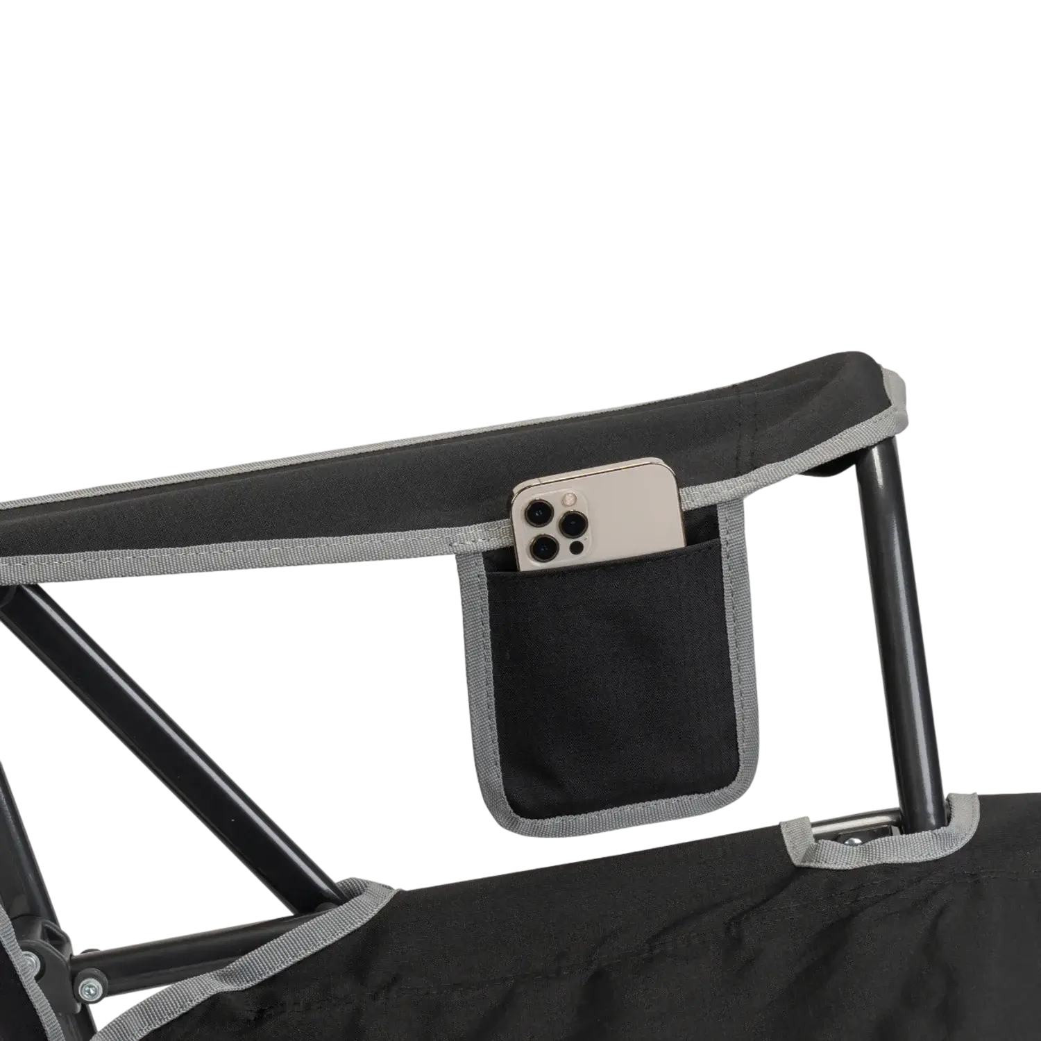Luxury Camp Comfort Pro Rocker - Choice 375 - Heavy-Duty Kickback Rocker with Beverage Holder Detail