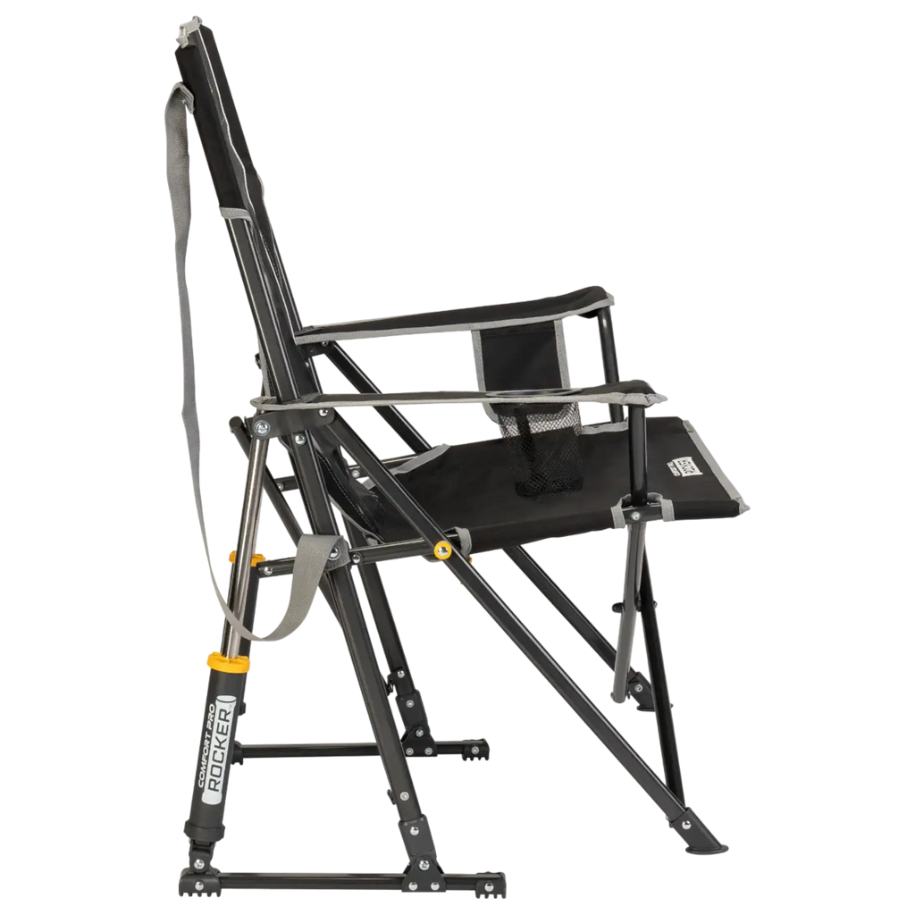 Luxury Camp Comfort Pro Rocker - Choice 375 - Heavy-Duty Kickback Rocker with Beverage Holder Detail