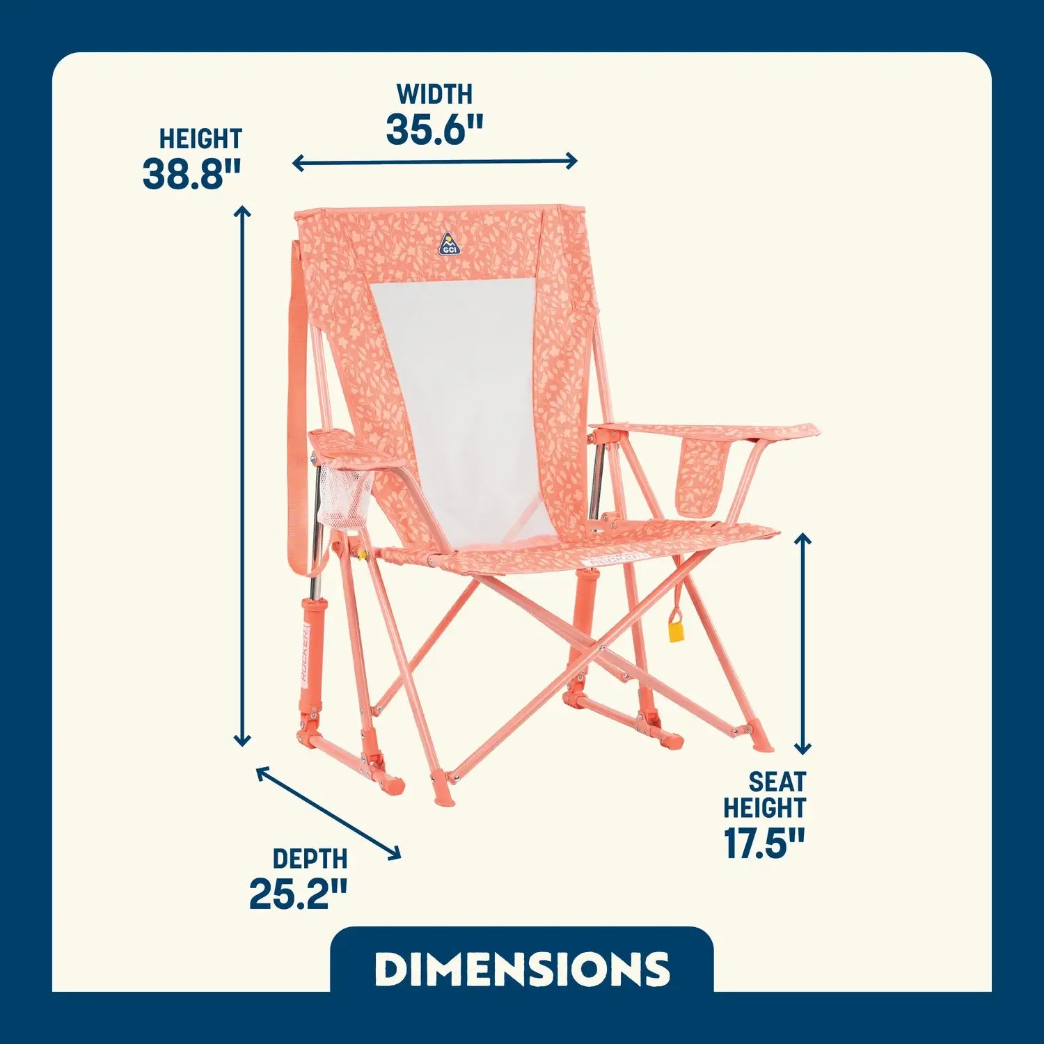 Luxury Camp Comfort Pro Rocker - Choice 375 - Heavy-Duty Kickback Rocker with Beverage Holder Detail