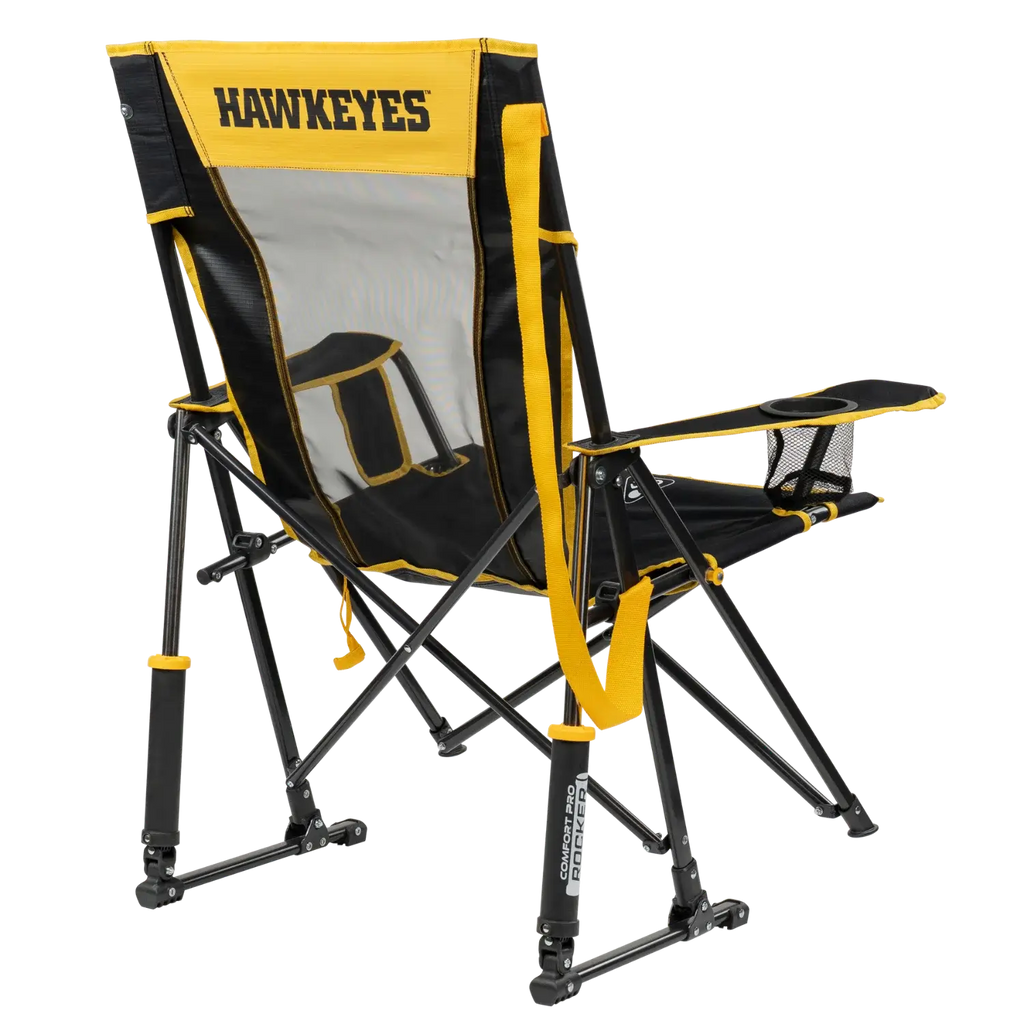 Patented Spring-Action College Comfort Pro Rocker - Iowa Hawkeyes - Choice 249 - Freestyle Rocker Portable Outdoor Folding Chair Detail
