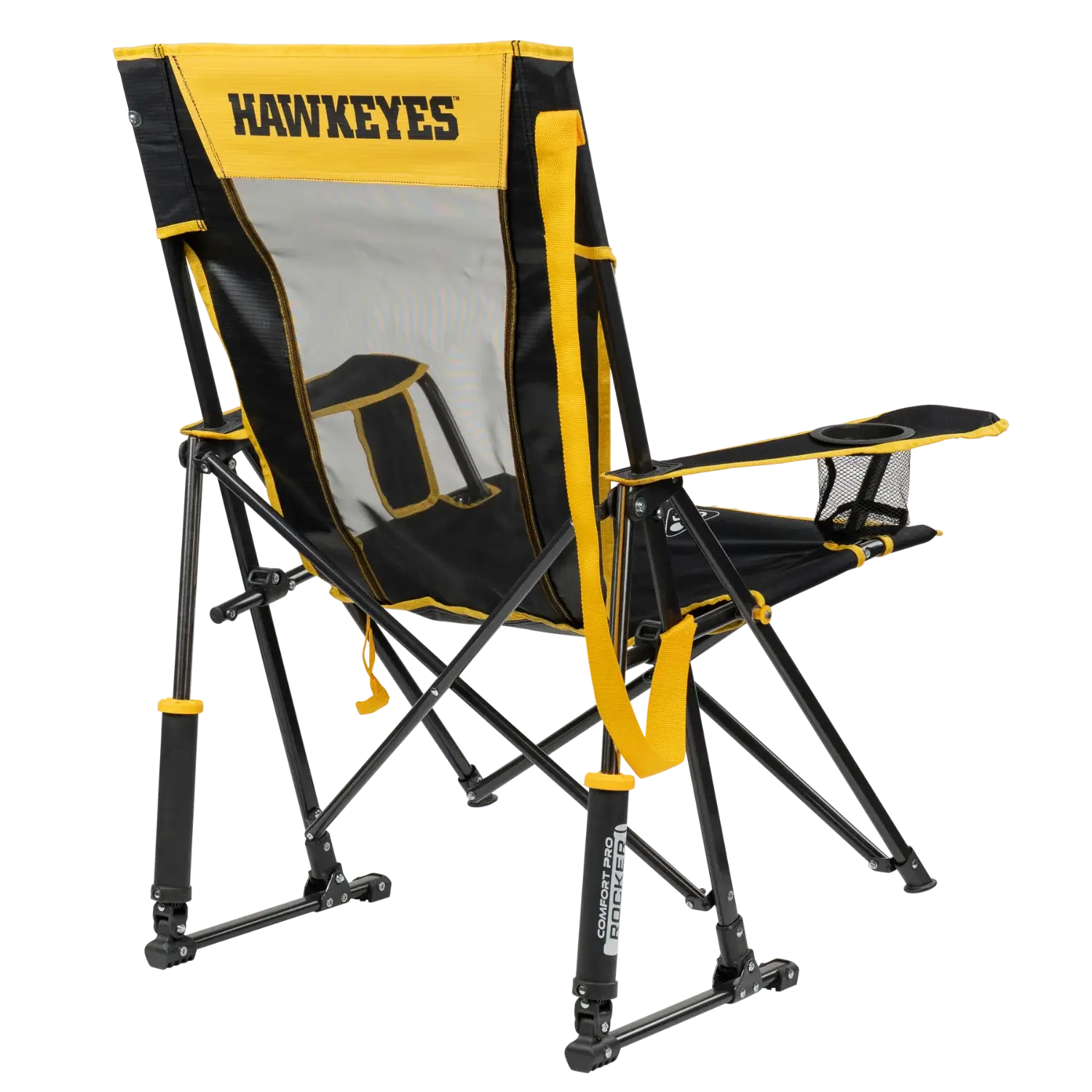 Patented Spring-Action College Comfort Pro Rocker - Iowa Hawkeyes - Choice 249 - Freestyle Rocker Portable Outdoor Folding Chair Detail