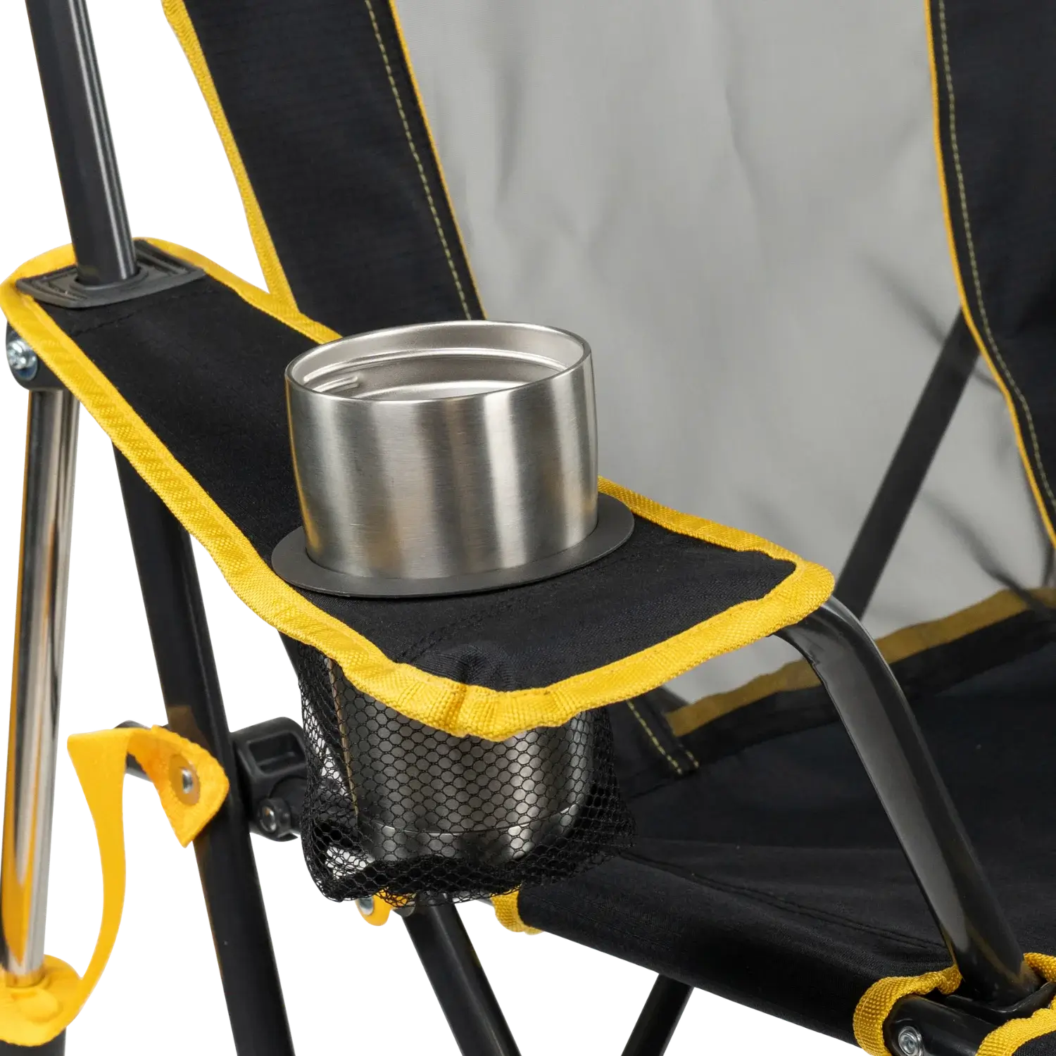 Patented Spring-Action College Comfort Pro Rocker - Iowa Hawkeyes - Choice 249 - Freestyle Rocker Portable Outdoor Folding Chair Detail
