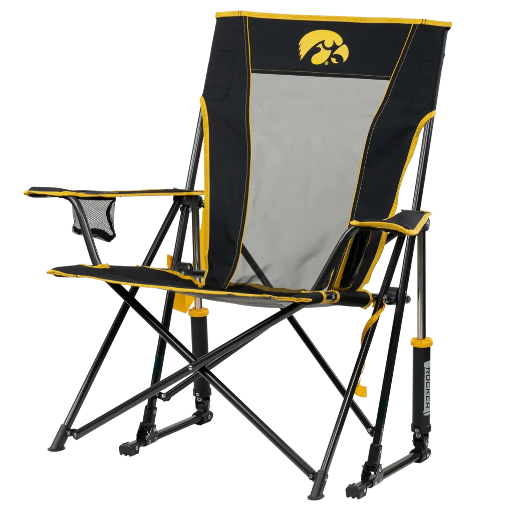 Patented Spring-Action College Comfort Pro Rocker - Iowa Hawkeyes - Choice 249 - Freestyle Rocker Portable Outdoor Folding Chair Detail