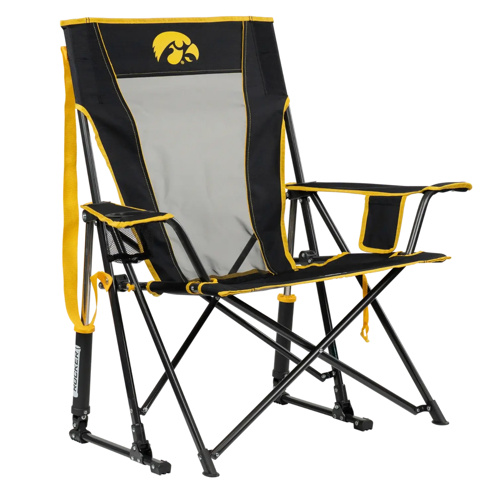 Patented Spring-Action College Comfort Pro Rocker - Iowa Hawkeyes - Choice 249 - Freestyle Rocker Portable Outdoor Folding Chair - Default Title