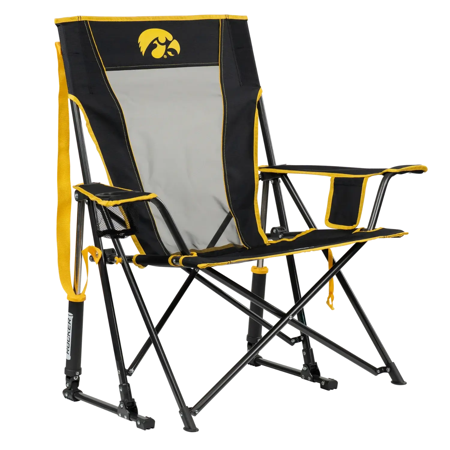Patented Spring-Action College Comfort Pro Rocker - Iowa Hawkeyes - Choice 249 - Freestyle Rocker Portable Outdoor Folding Chair - Default Title