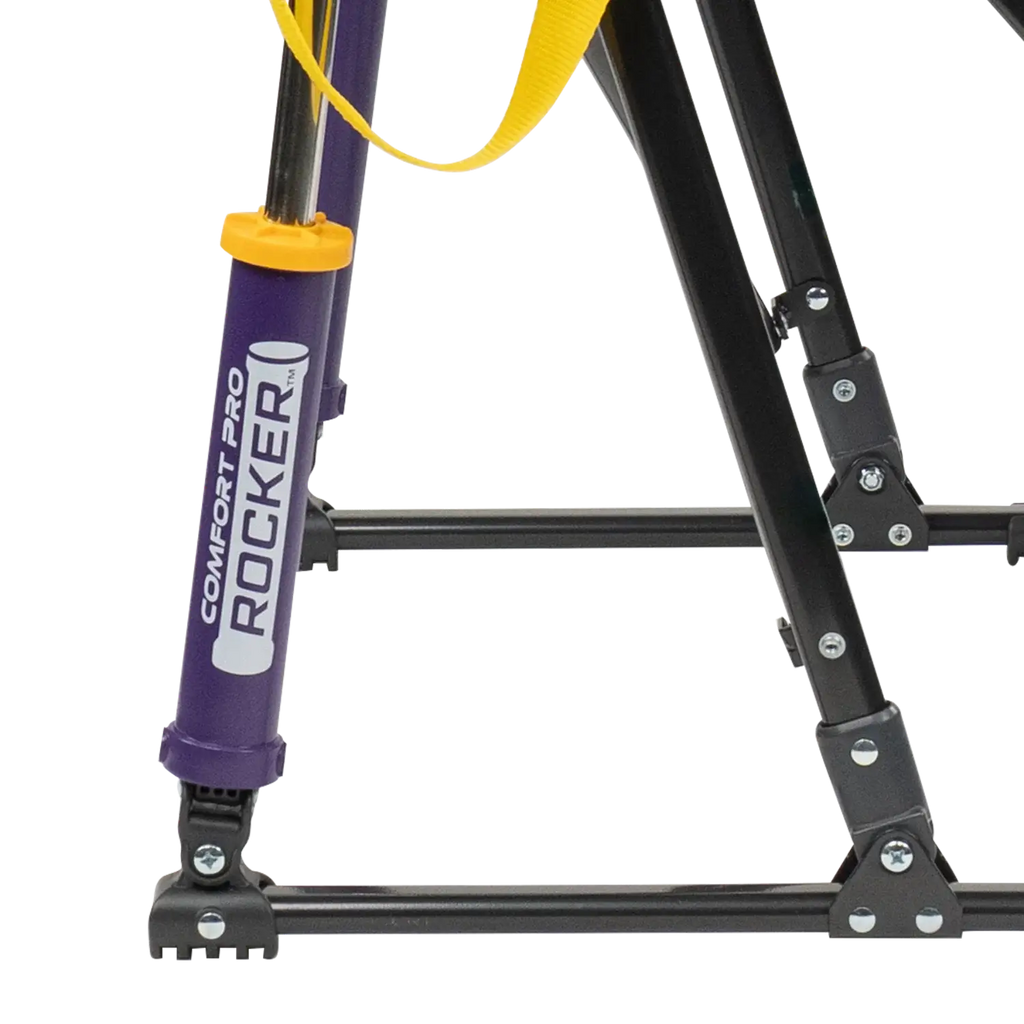 Heavy-Duty Freestyle College Comfort Pro Rocker - LSU Tigers - Choice 880 - Patented Spring-Action Rocking Chair for Camping Detail