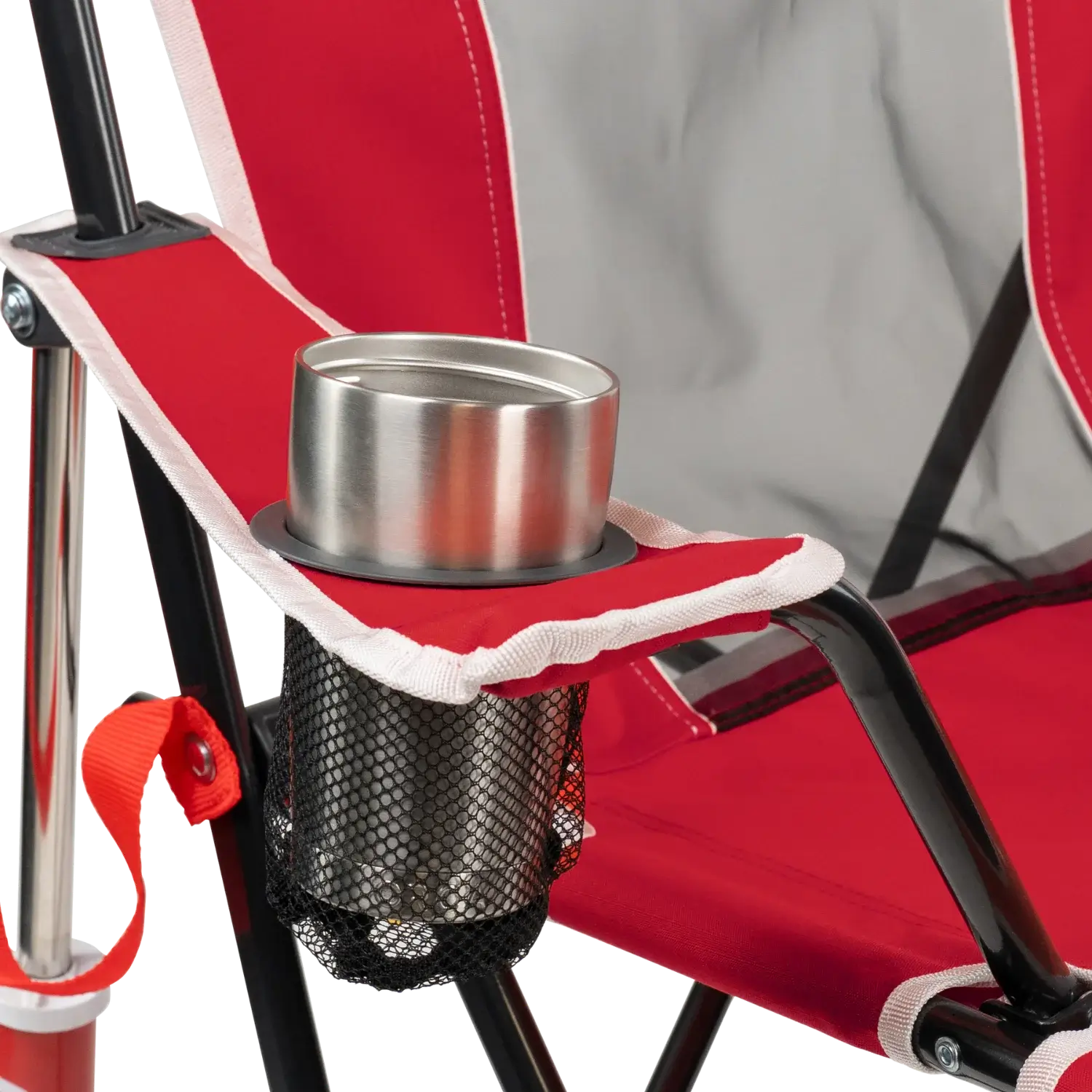 Smooth Motion College Comfort Pro Rocker - Nebraska Cornhuskers - Choice 161 - RoadTrip Rocker Smooth Motion Camp Chair Detail