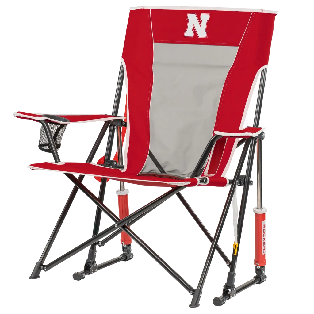 Smooth Motion College Comfort Pro Rocker - Nebraska Cornhuskers - Choice 161 - RoadTrip Rocker Smooth Motion Camp Chair Detail